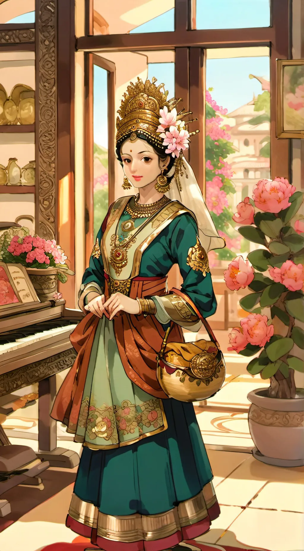 ai character: brown cámara woma background