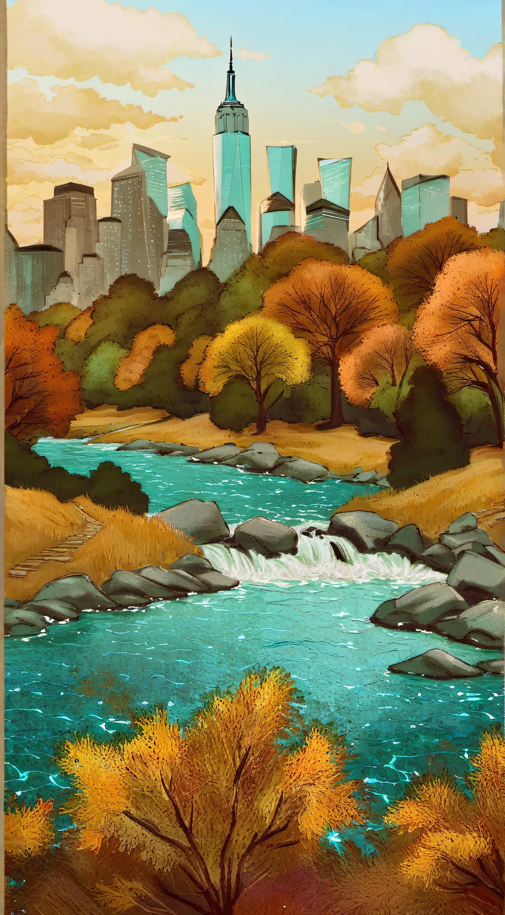 ai character: New York background