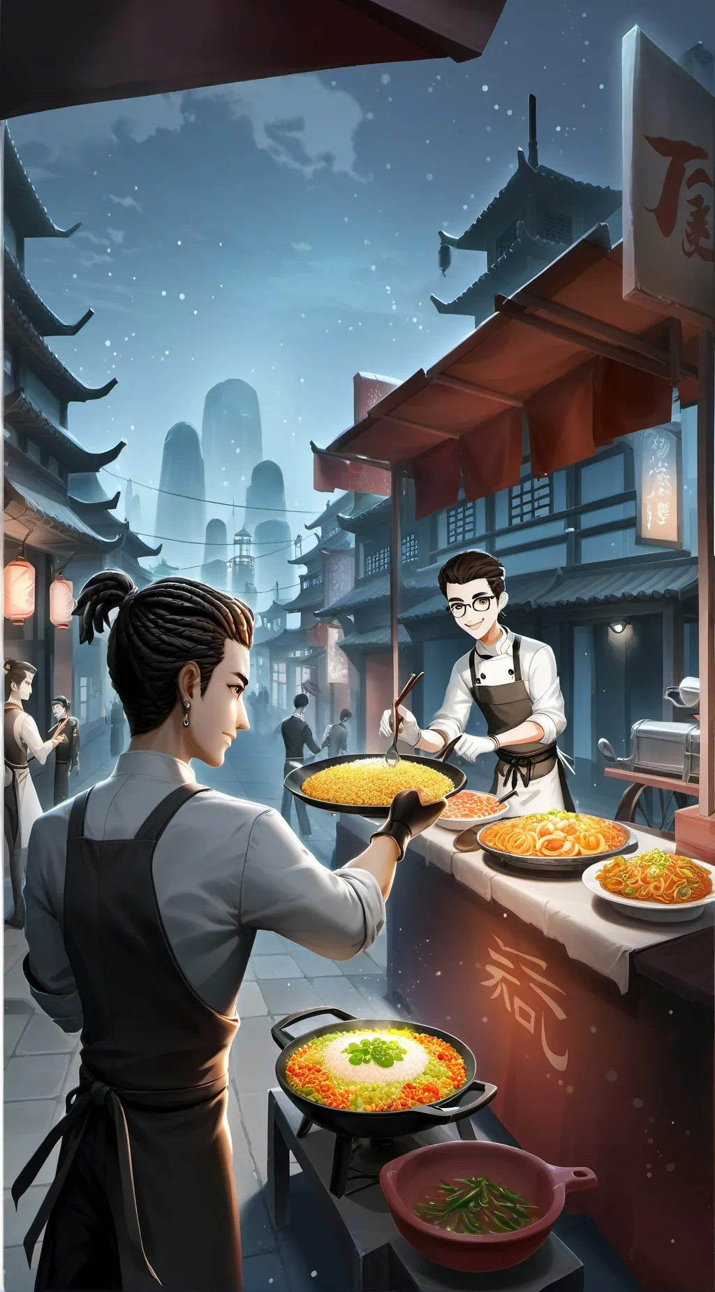 ai character: The Street Food Tycoon background
