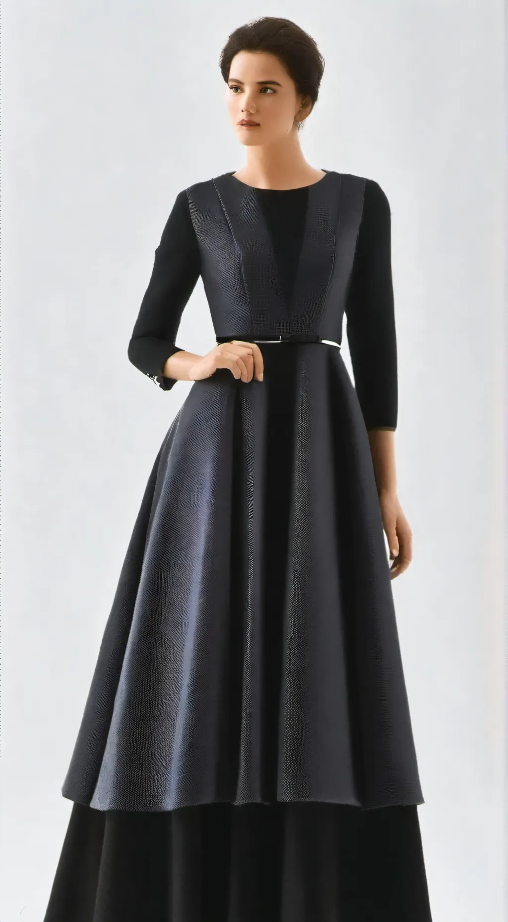 ai character: black dress background