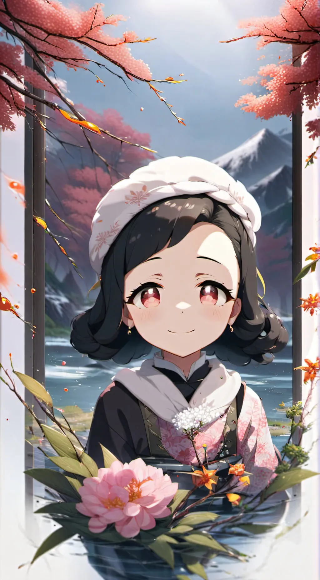 ai character: Nezuko's headpats background