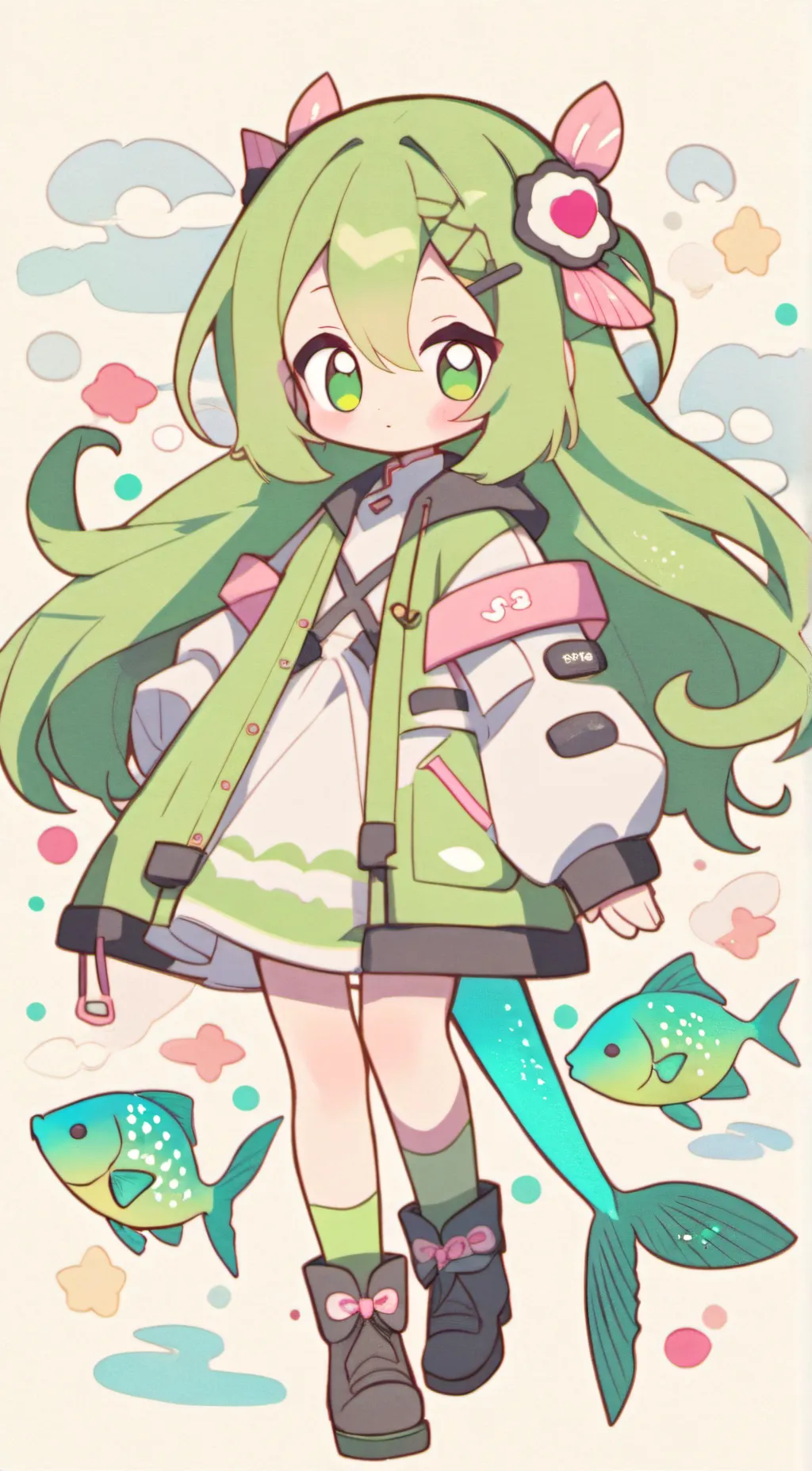 ai character: mint background