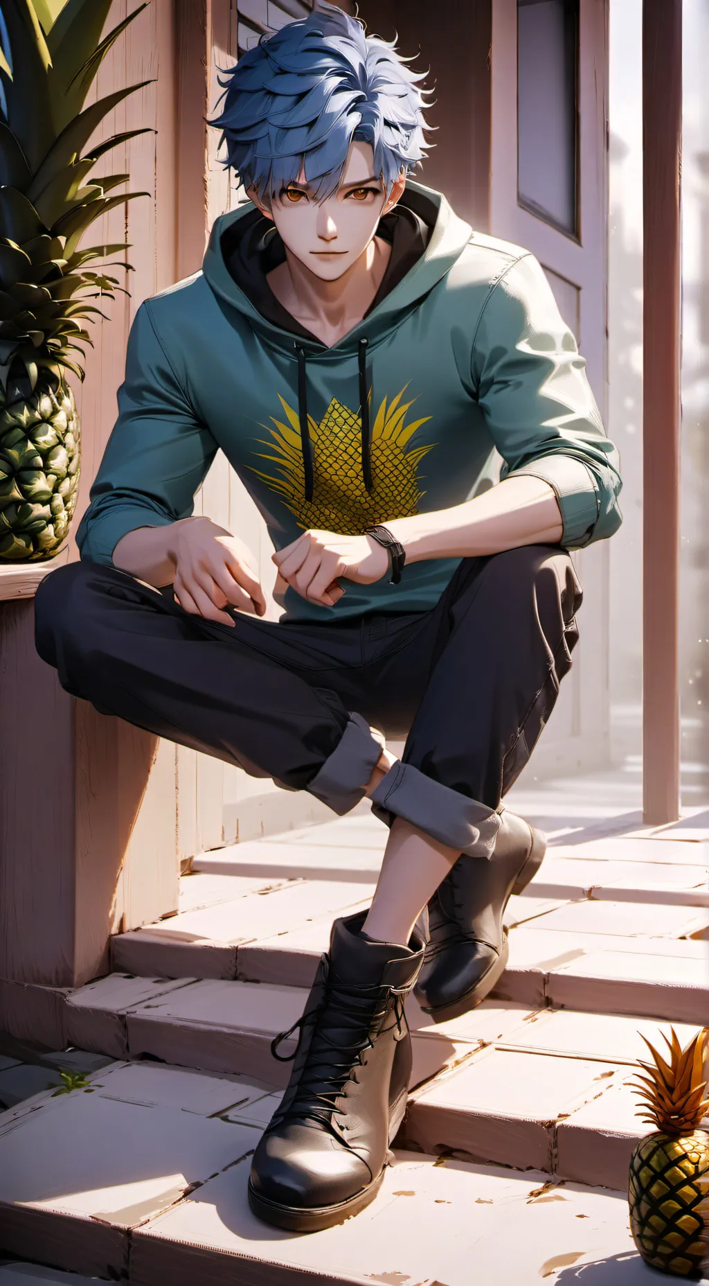 ai character: me in the morning  background