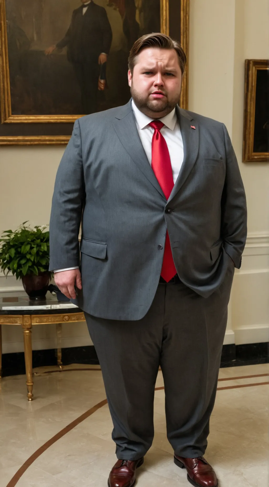 ai character: JD Vance in future background