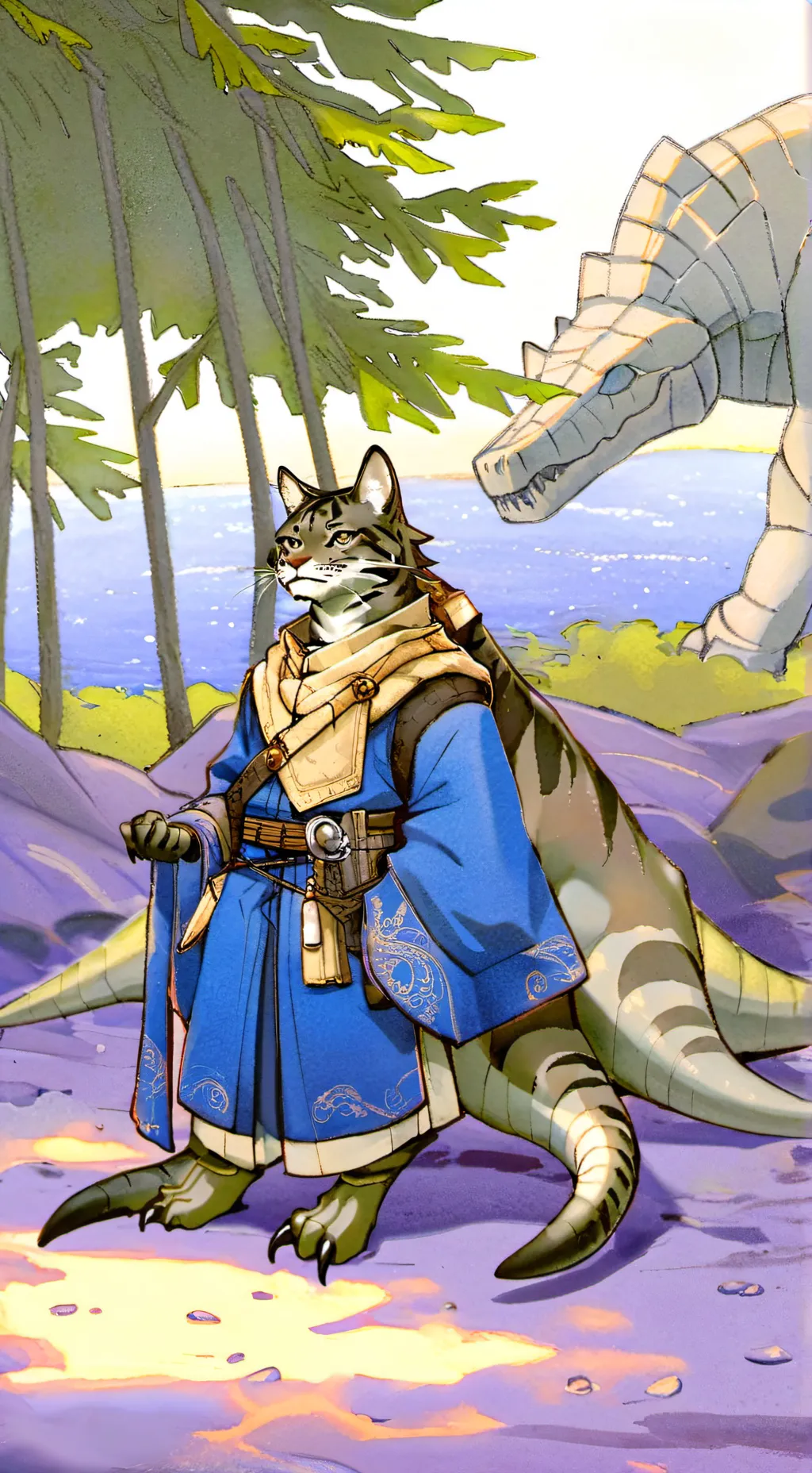 ai character: Michi saurio rex background