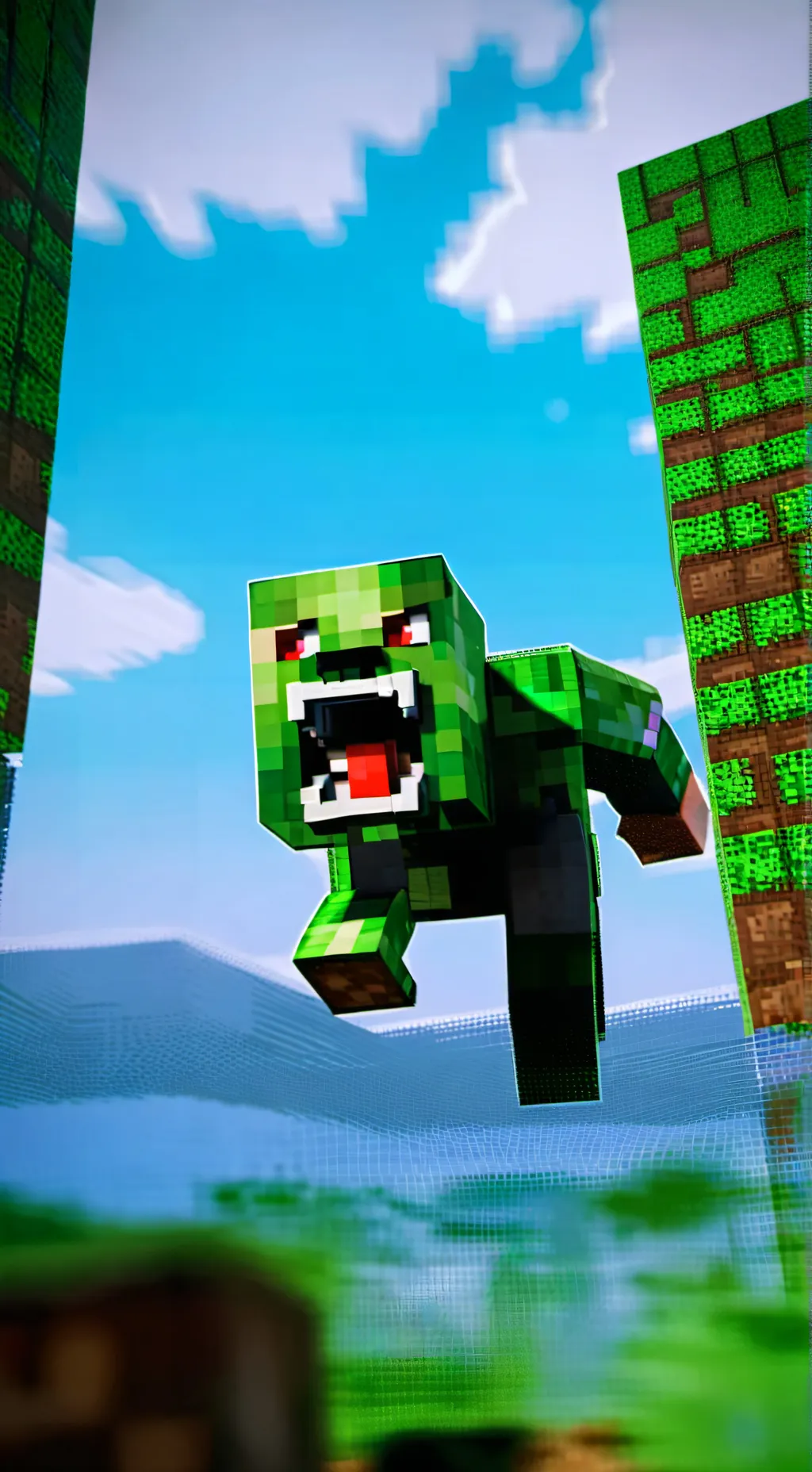 ai character: goofy creeper background