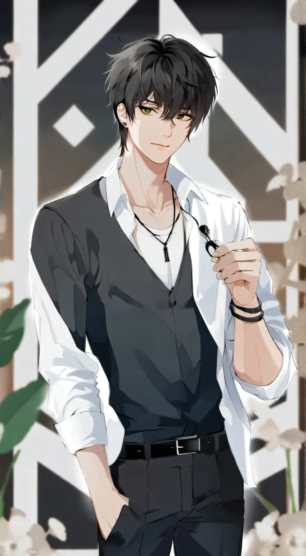 ai character: Asher(cutie pie🫐)🐾 background