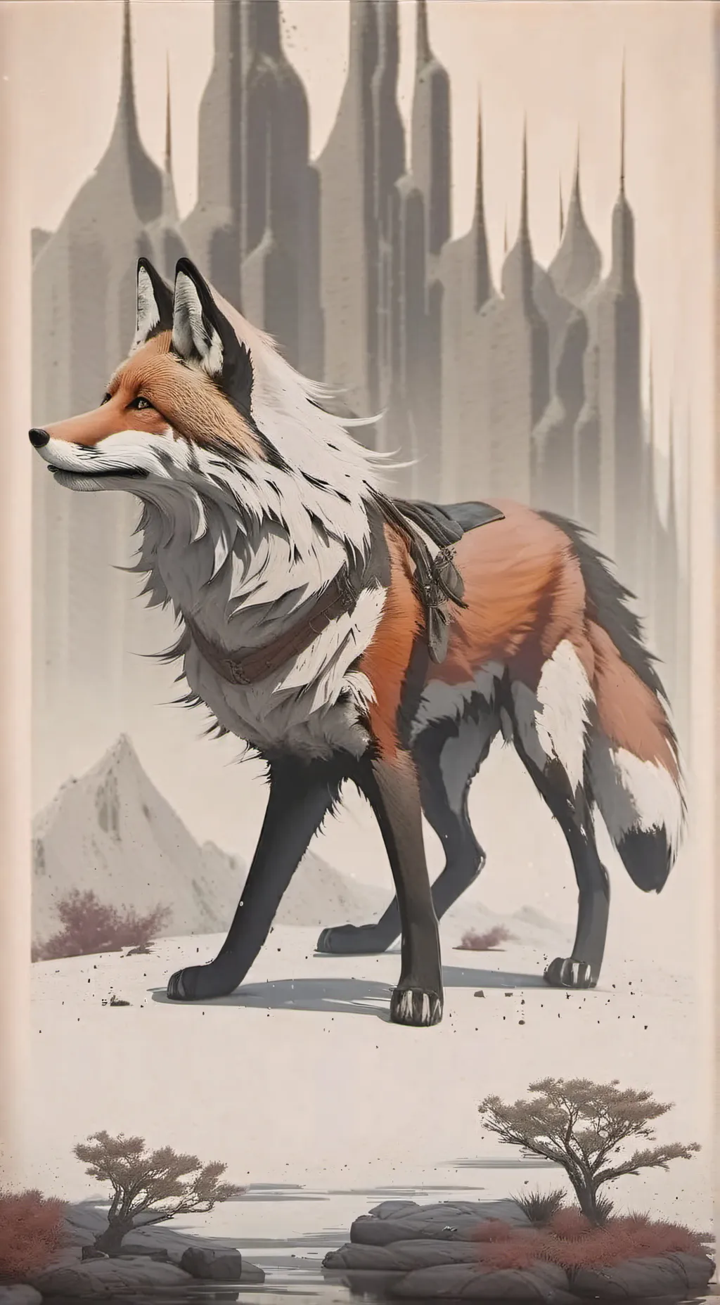 ai character: Giant fox background
