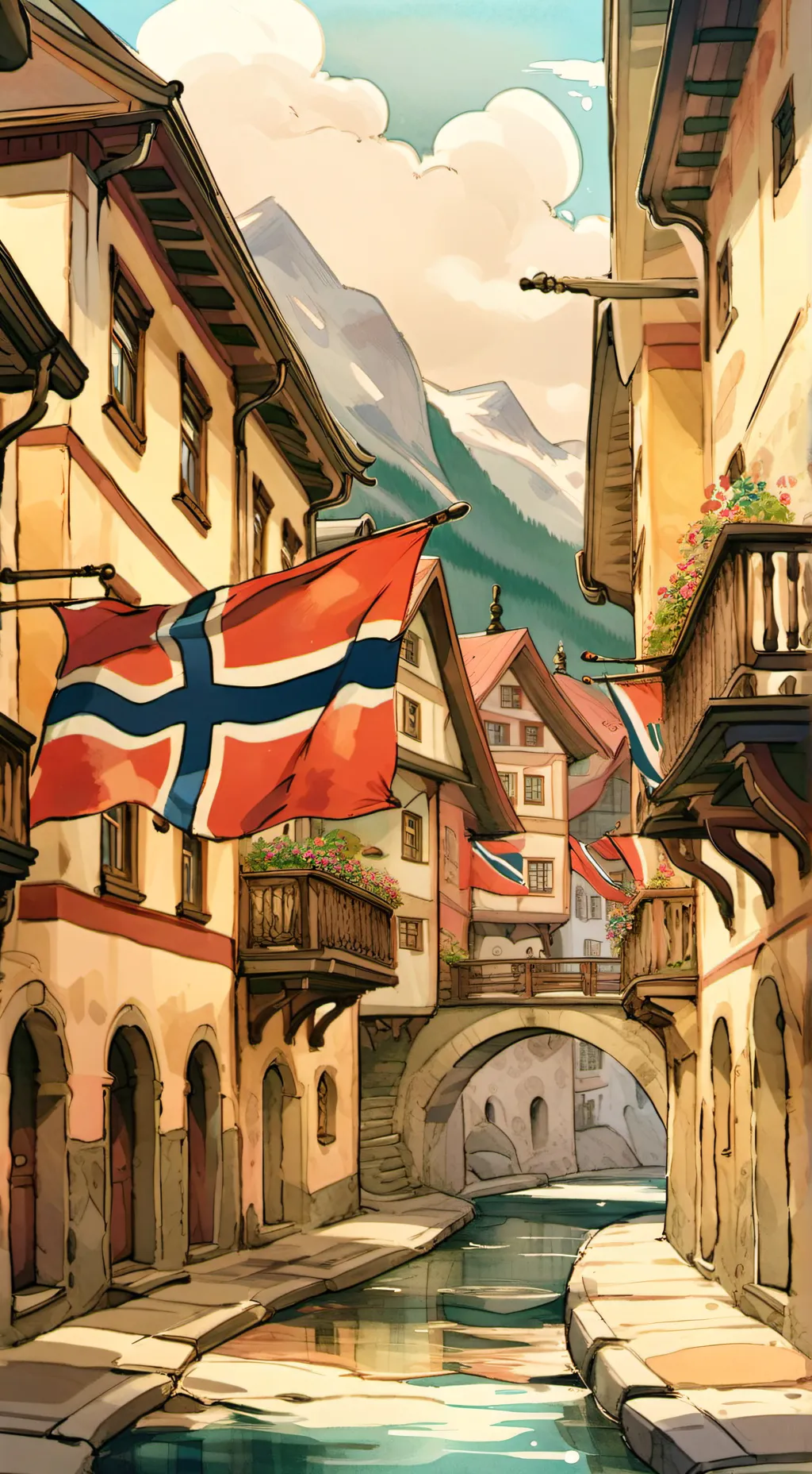 ai character: Norway!! background