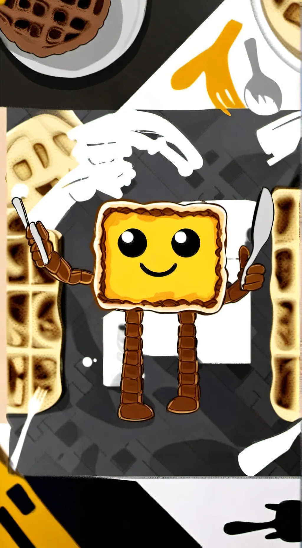 ai character: waffle meme￼ background