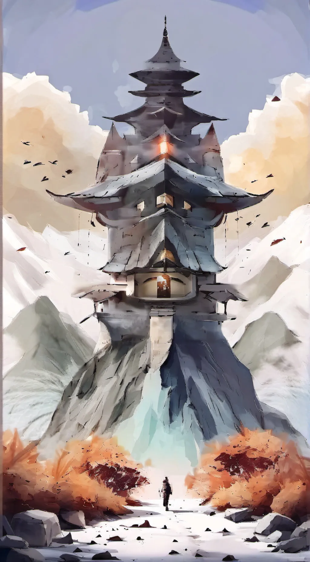 ai character: Temu gray background