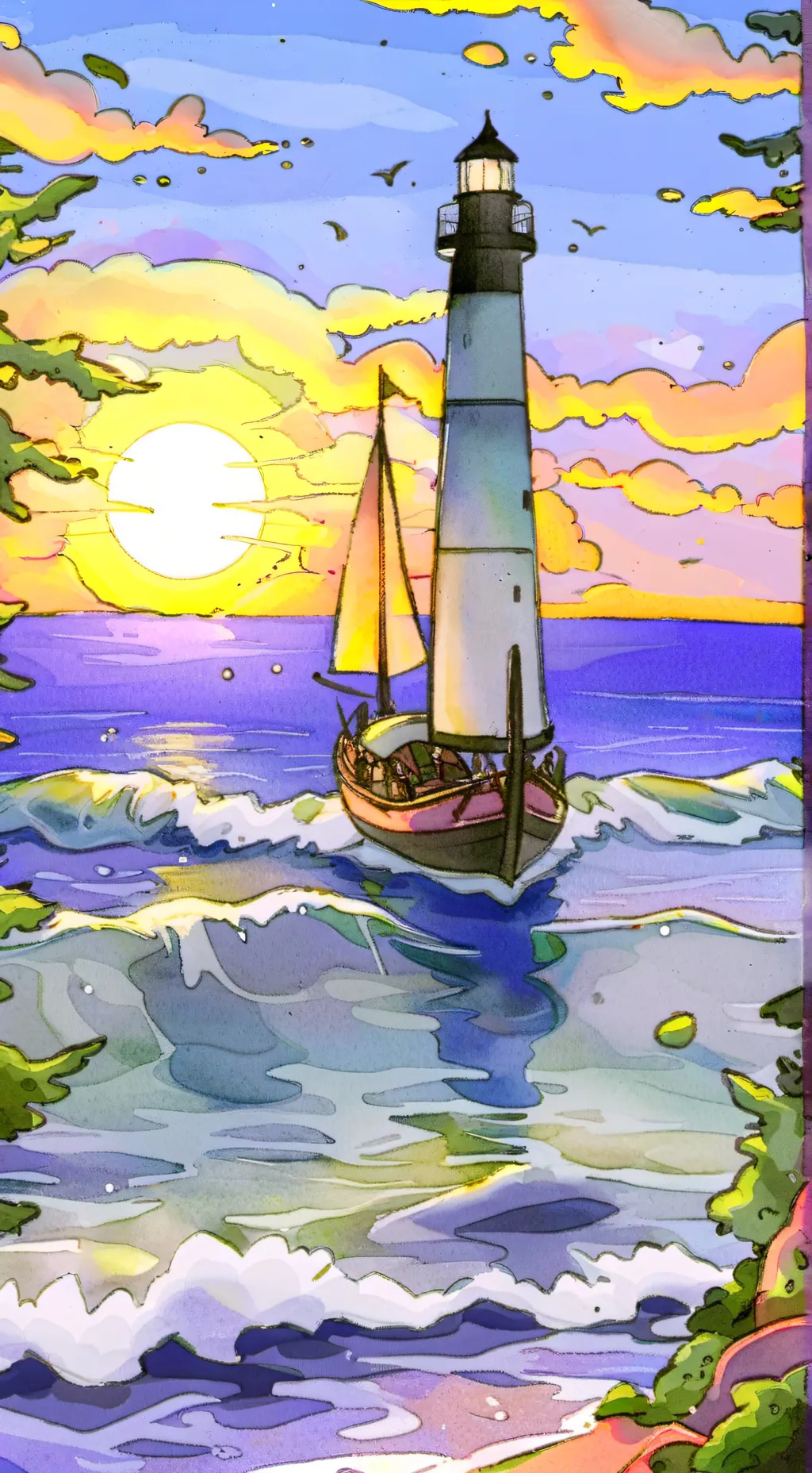 ai character: Boat background