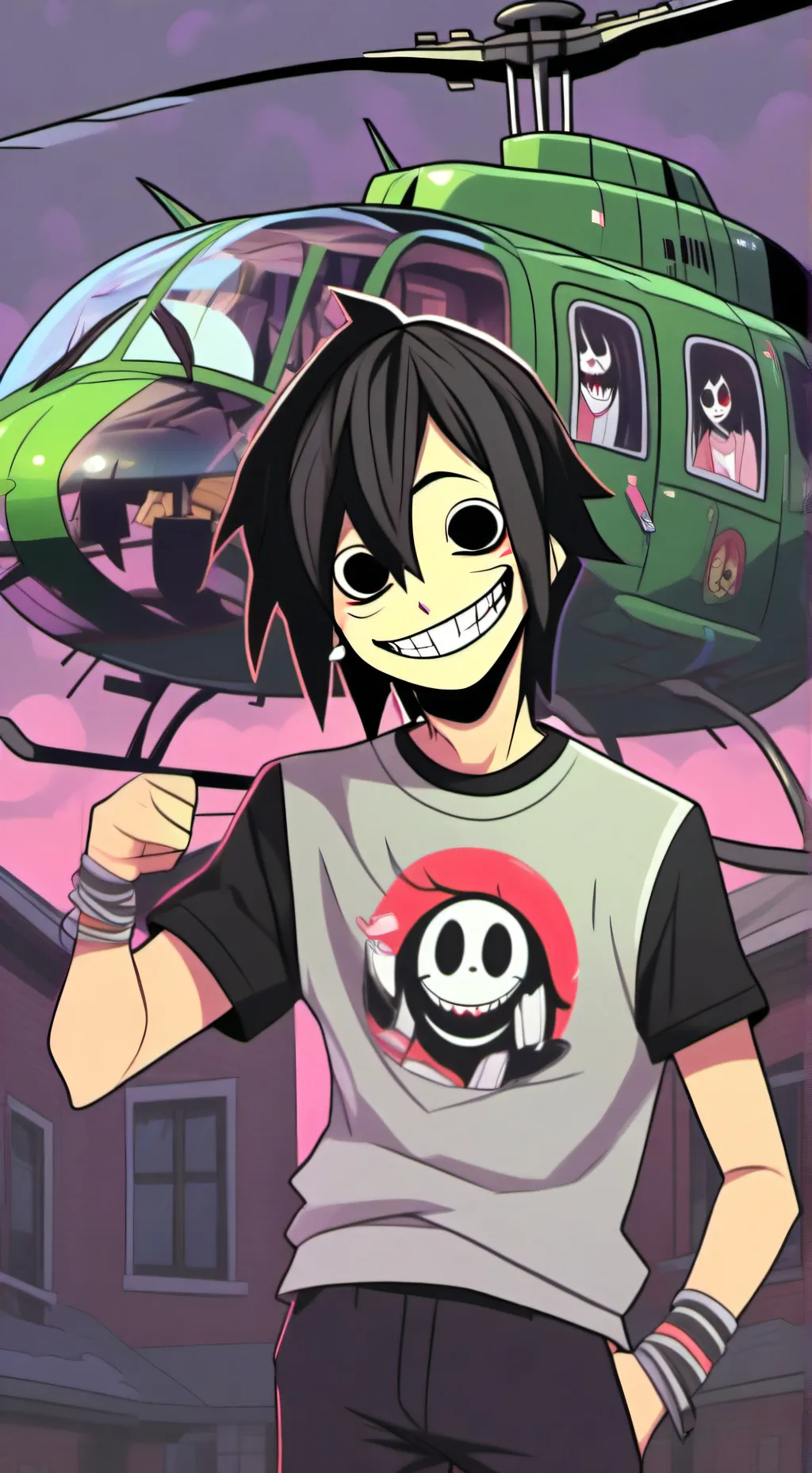 ai character: Jeff the killer  background