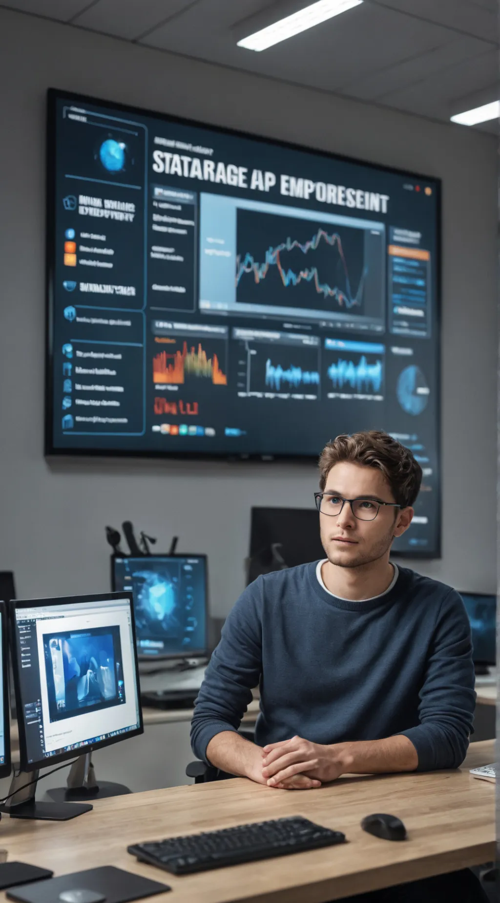 ai character: CineMaster Tycoon background