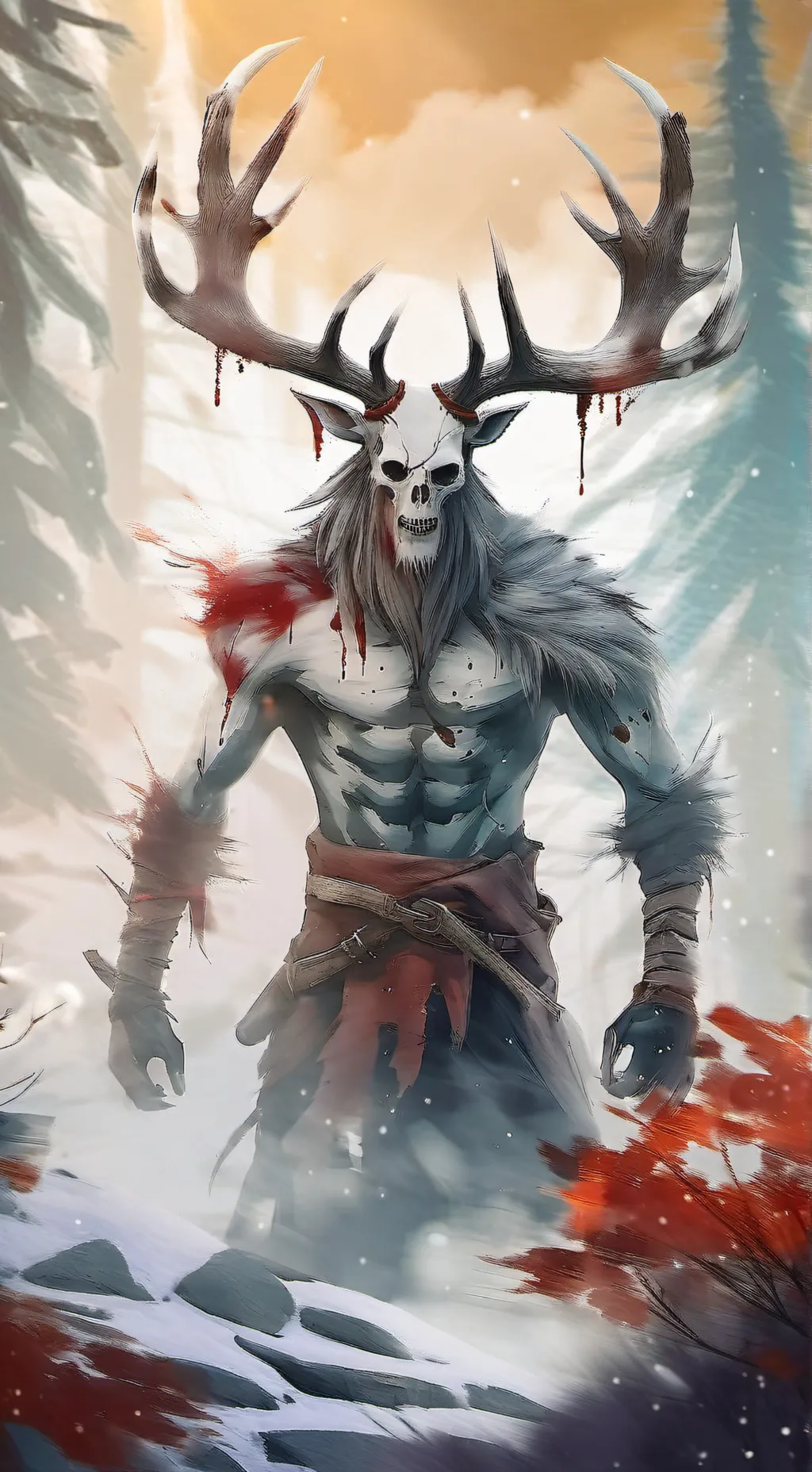 ai character: wendigo de sangre background