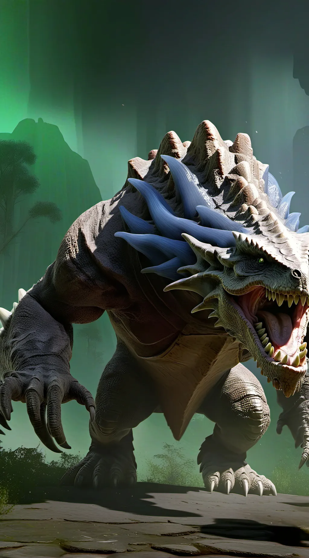 ai character: Weird dinosaur background