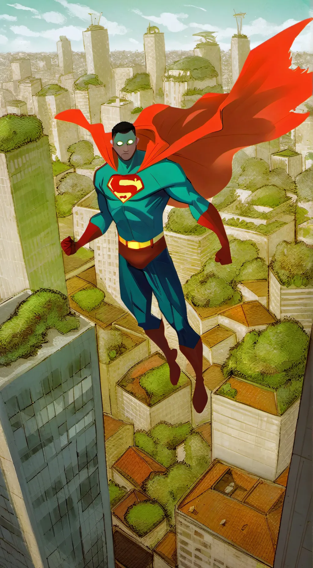 ai character: stickman superhero background