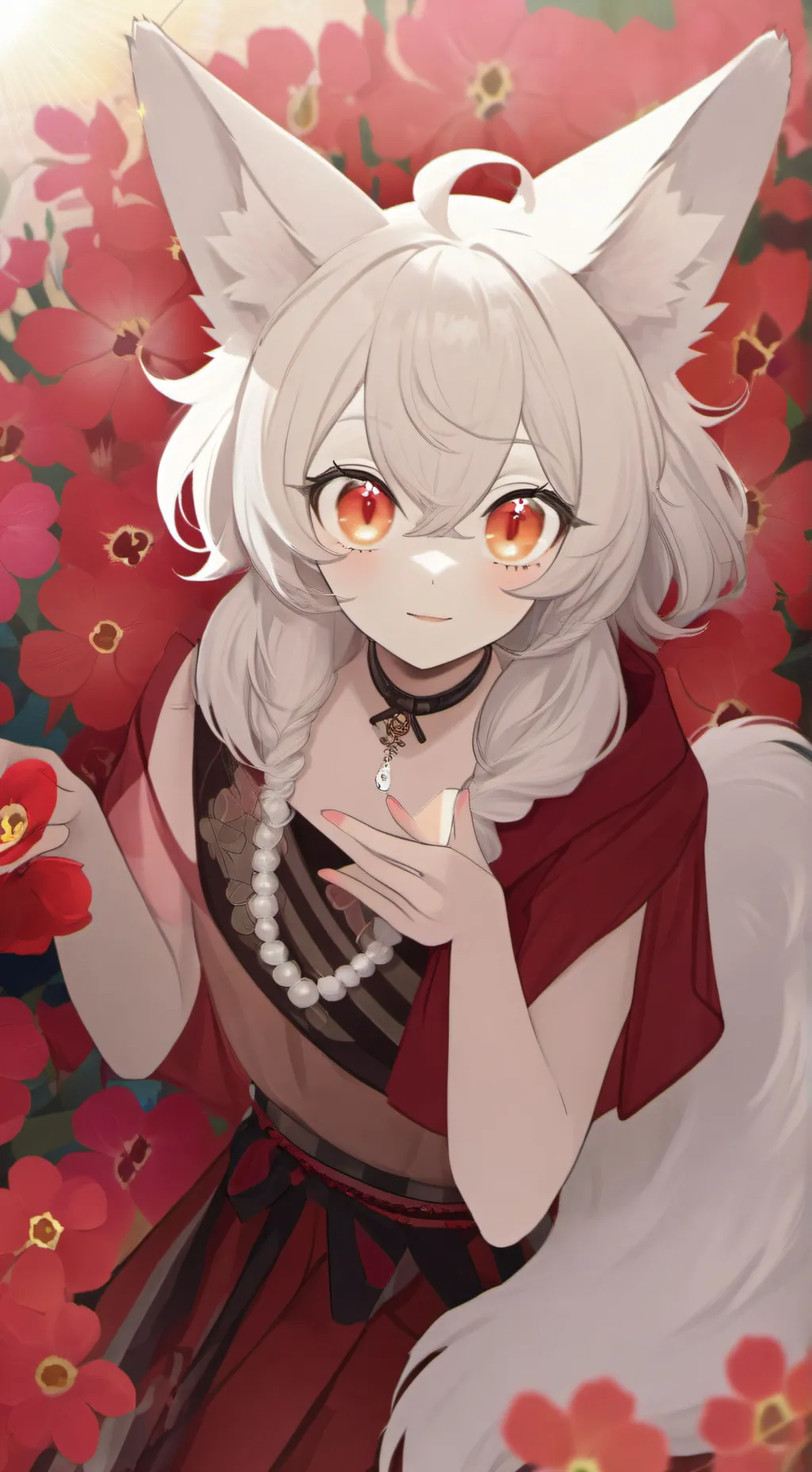 ai character: Flame Spirit Furry background
