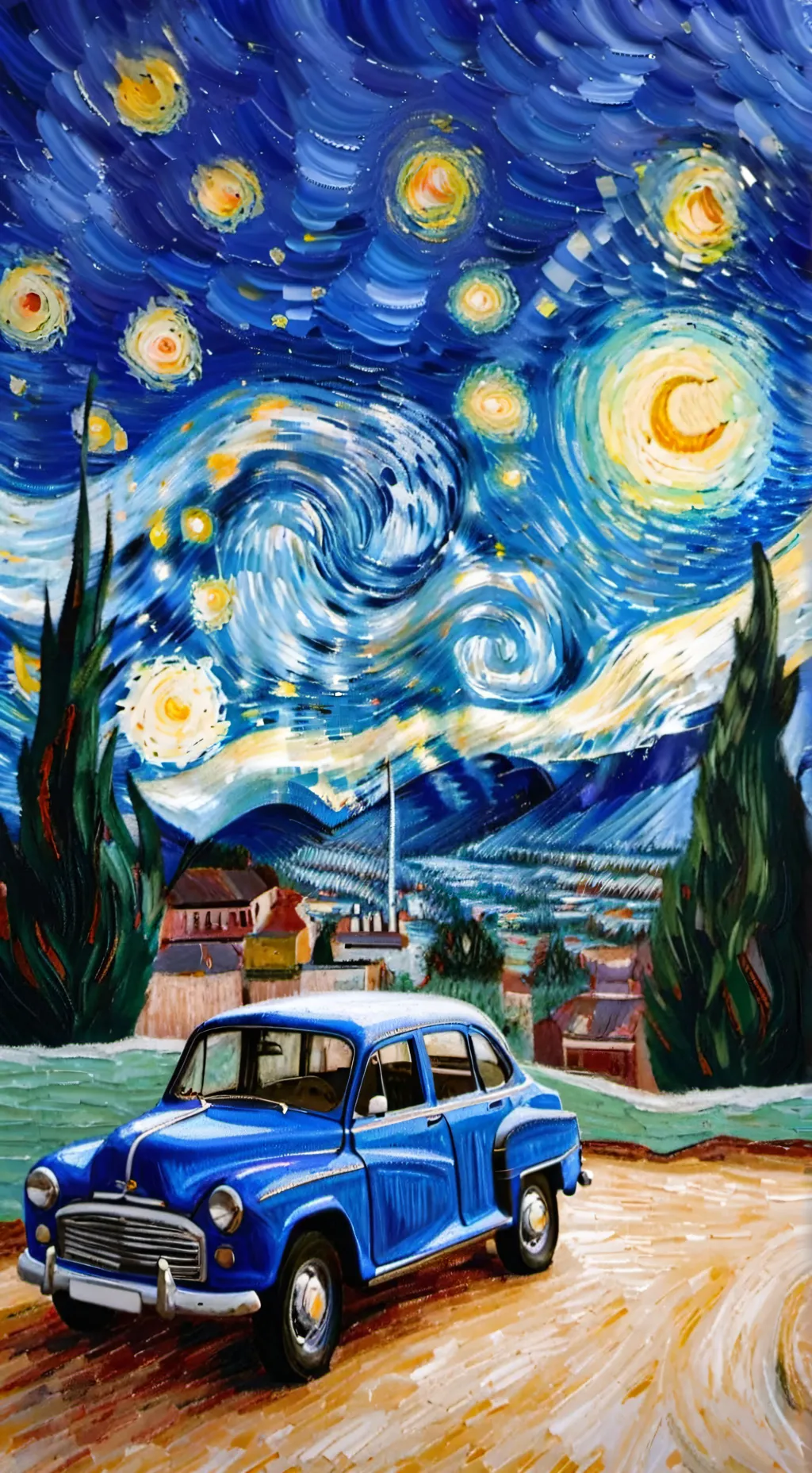 ai character: CH road trip  background