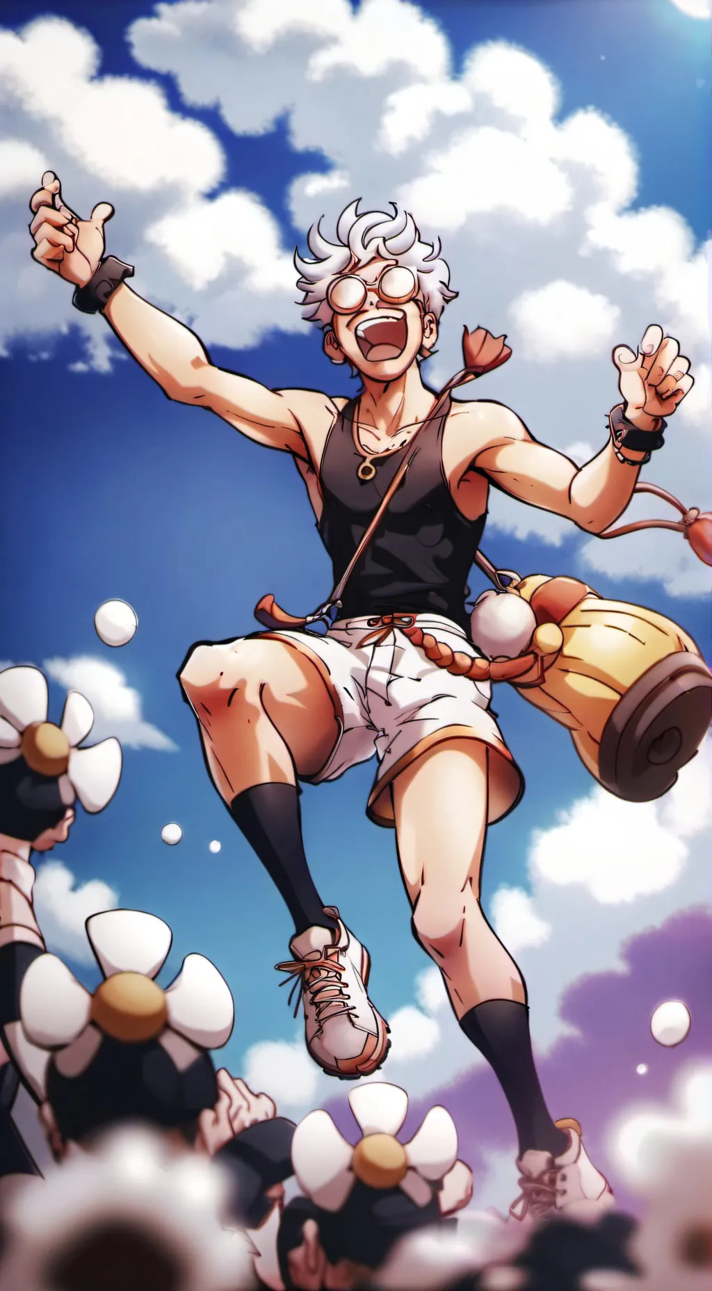 ai character: Drummer in the Clo background