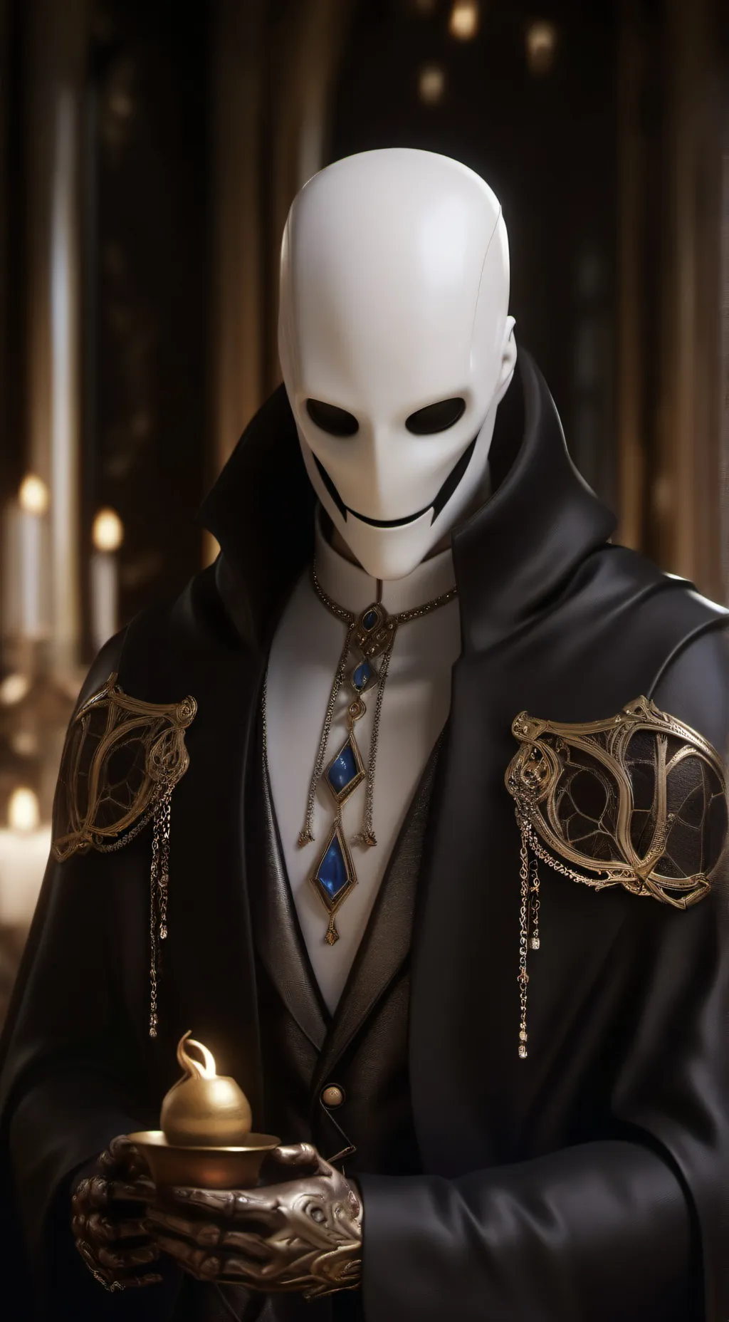 ai character: W.D GASTER background