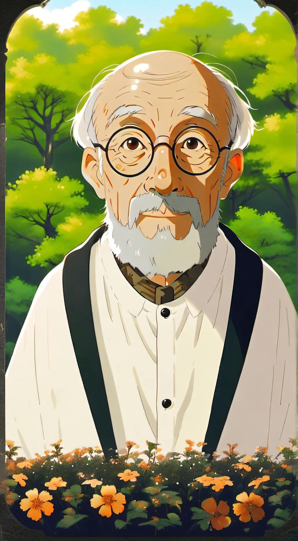 ai character: dryed up old fella background