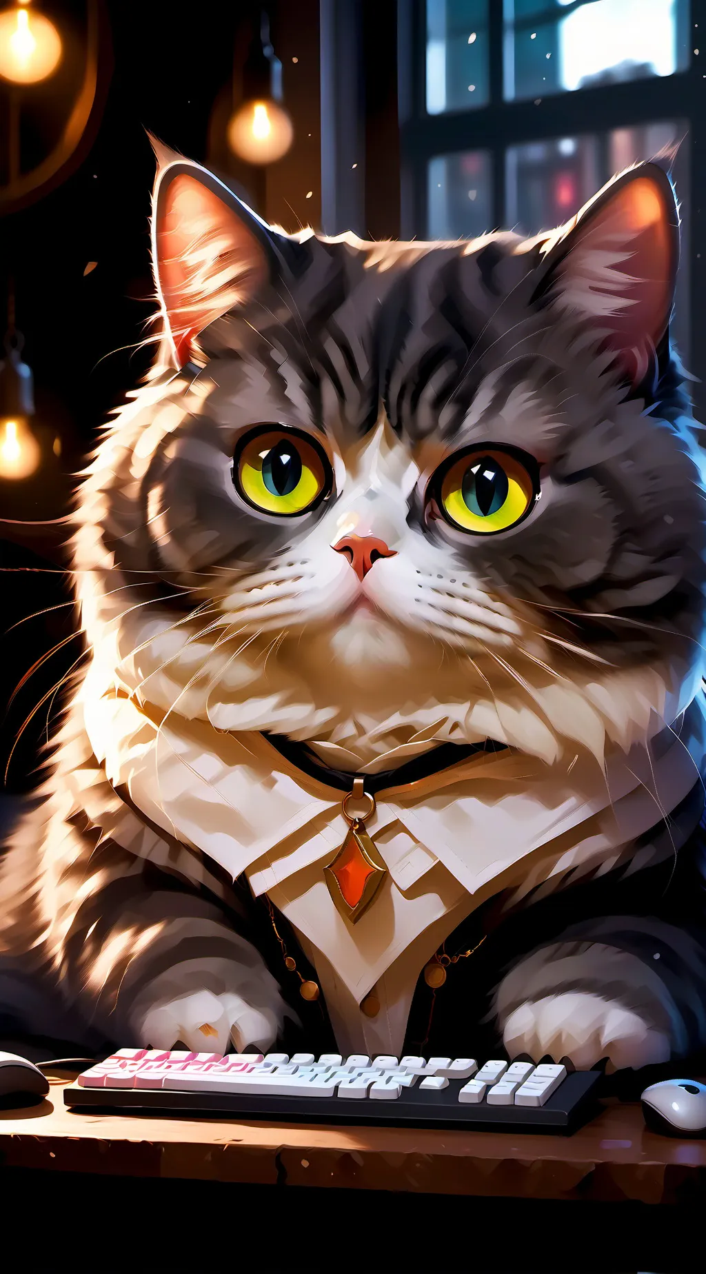 ai character: Mr. Fluffington background