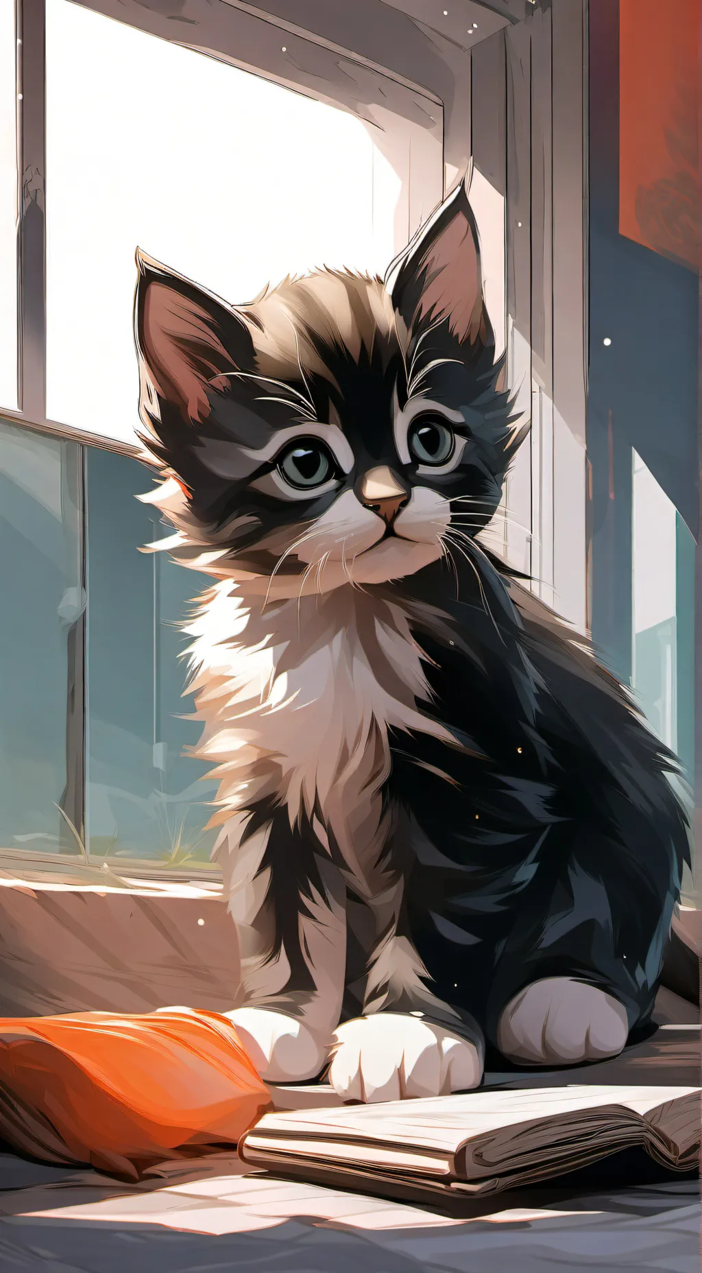ai character: baby cat  background
