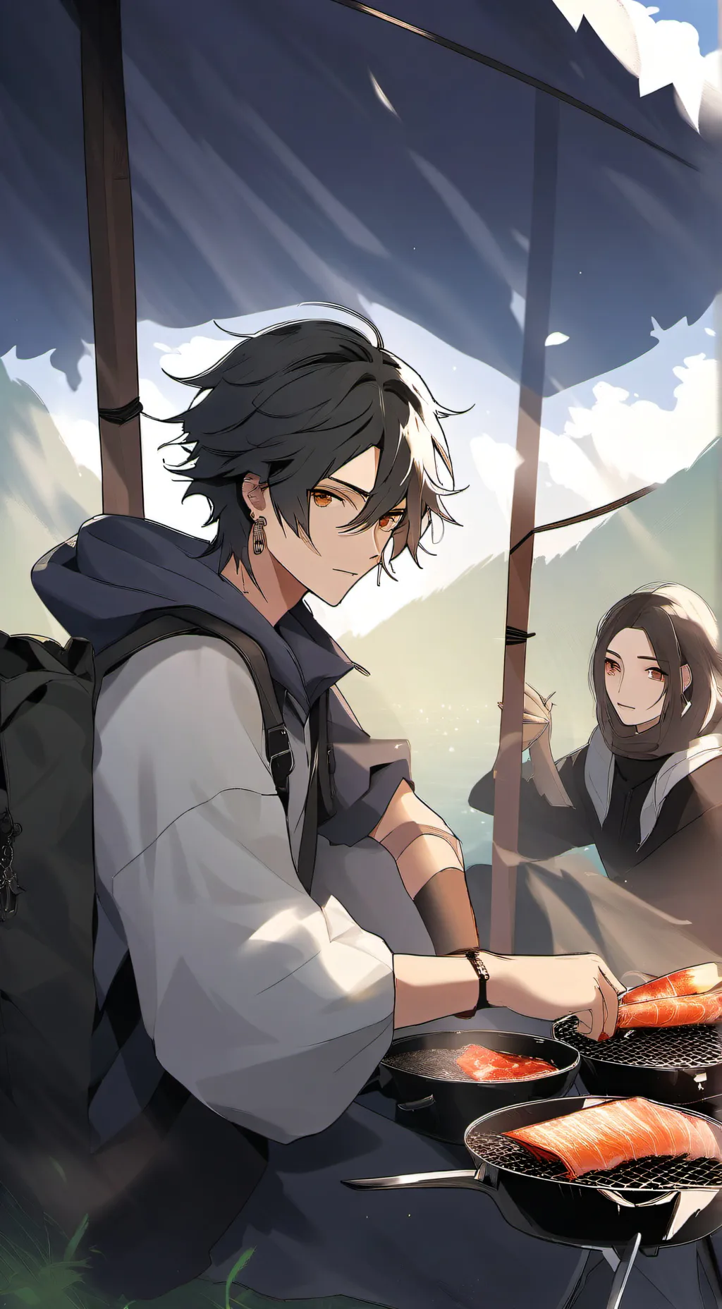 ai character: MHA acampamento  background