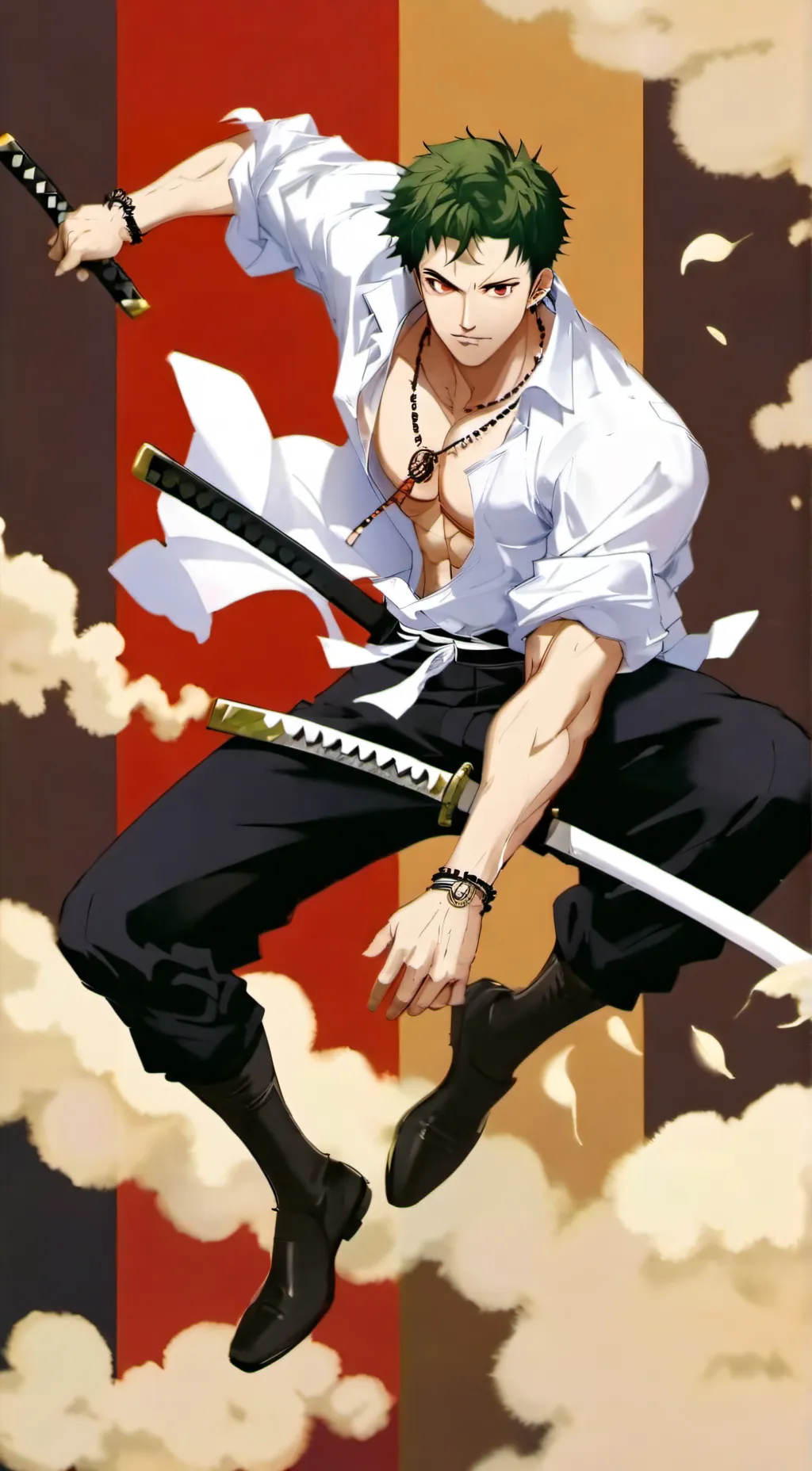 ai character: party with Zoro background