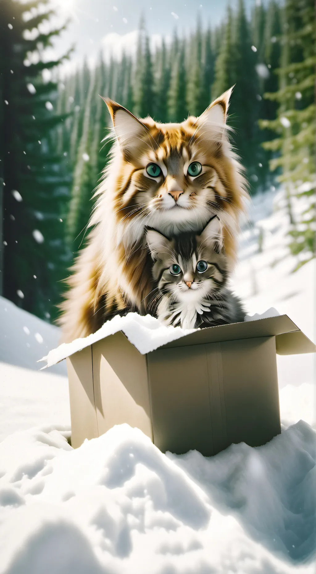 ai character: snow cat background