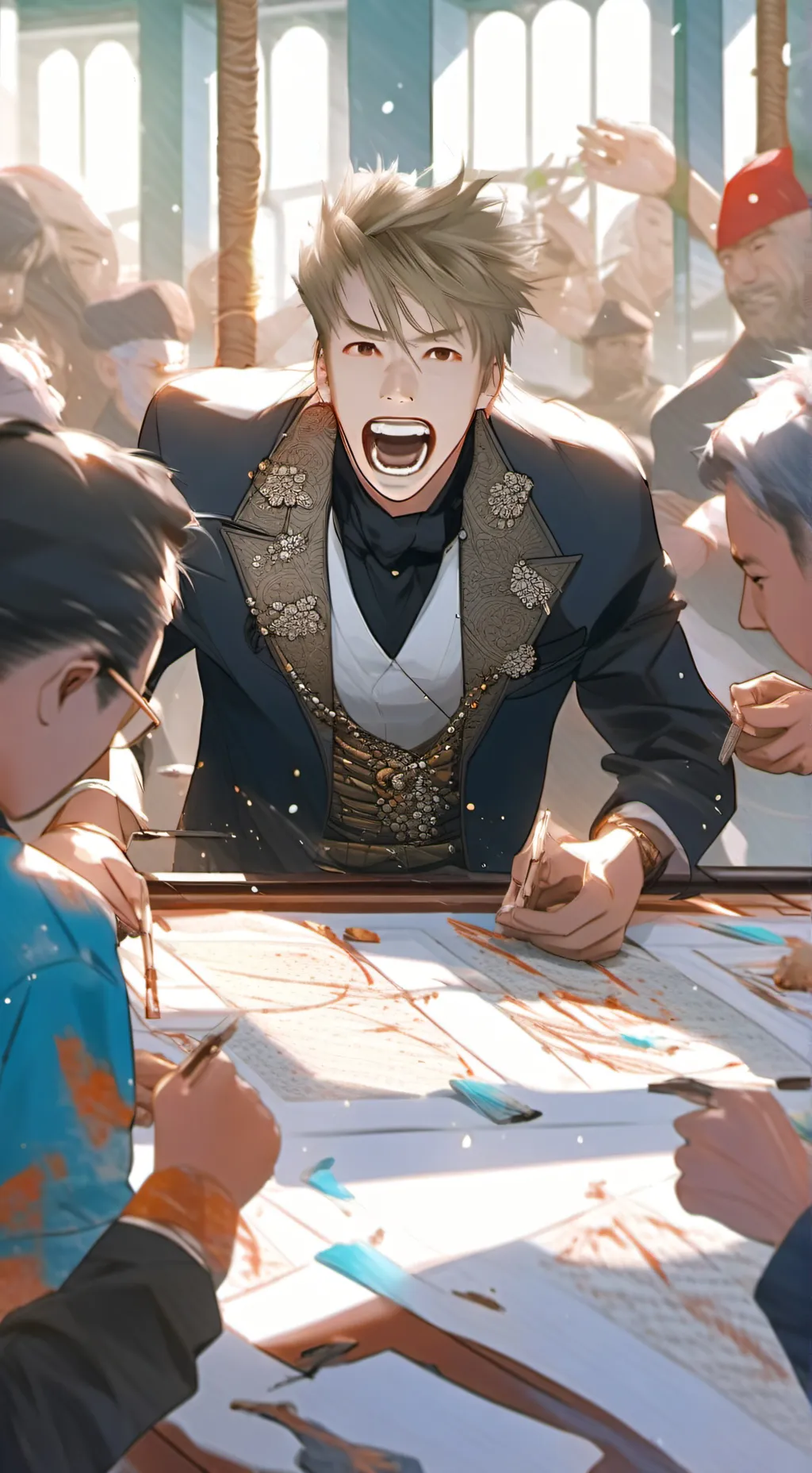 ai character: meeting snc background