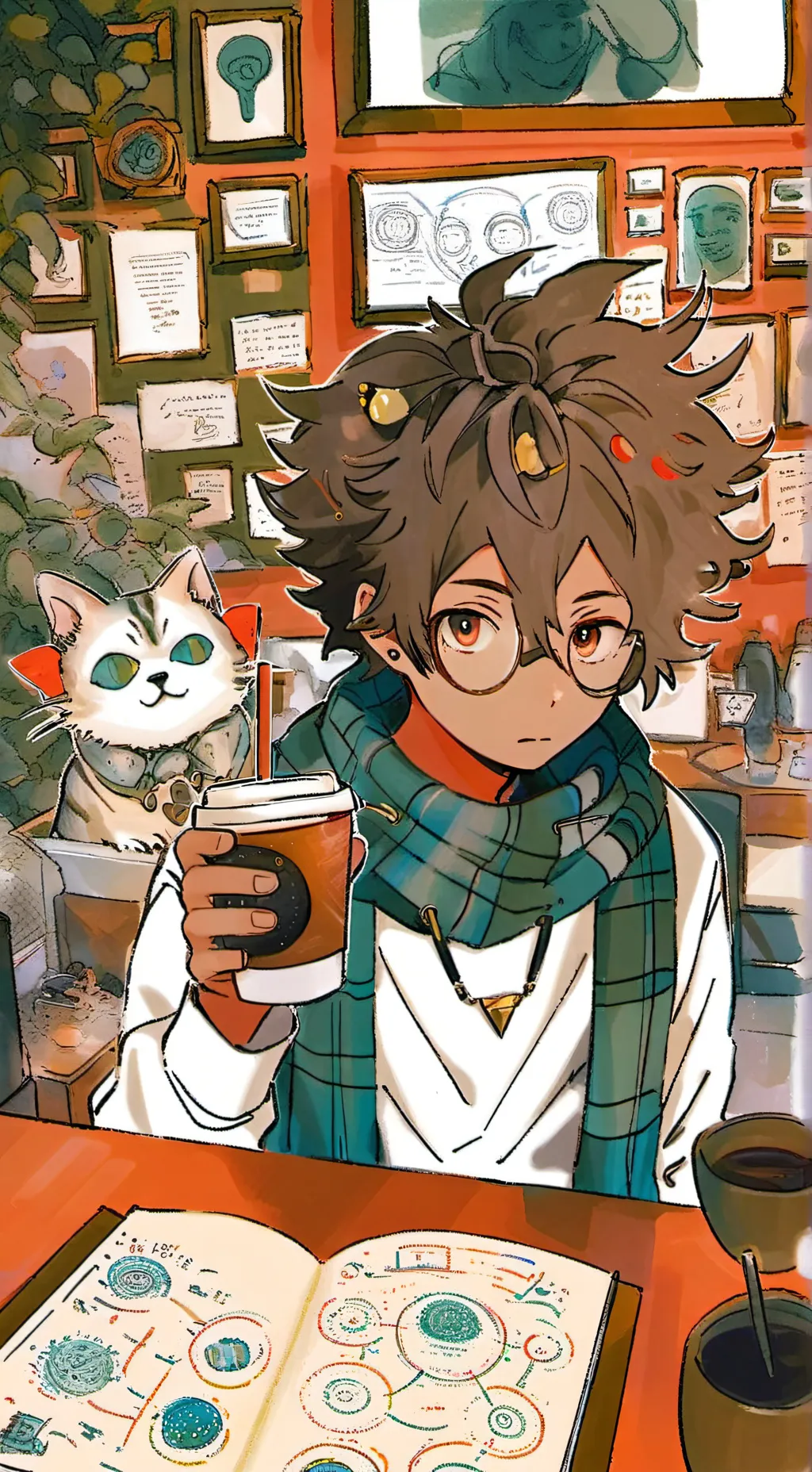 ai character: The Quantum Latte  background