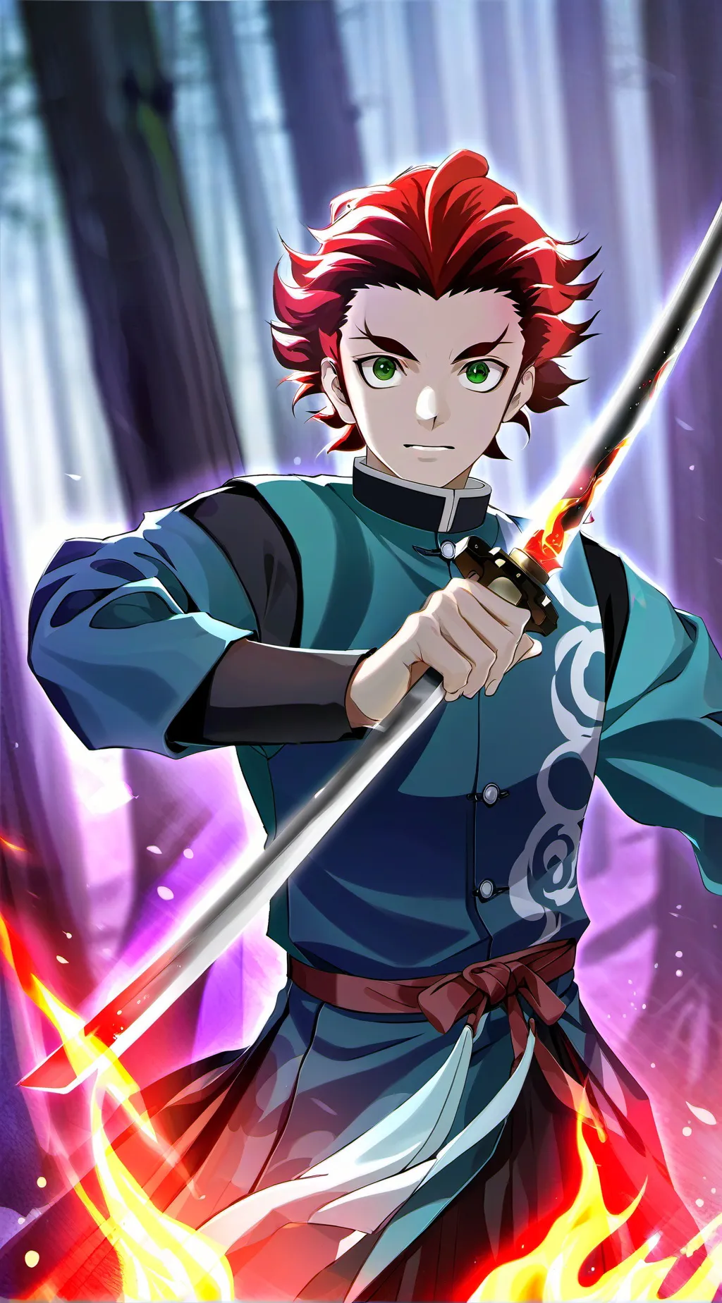 ai character: Tanjiro Kamado background