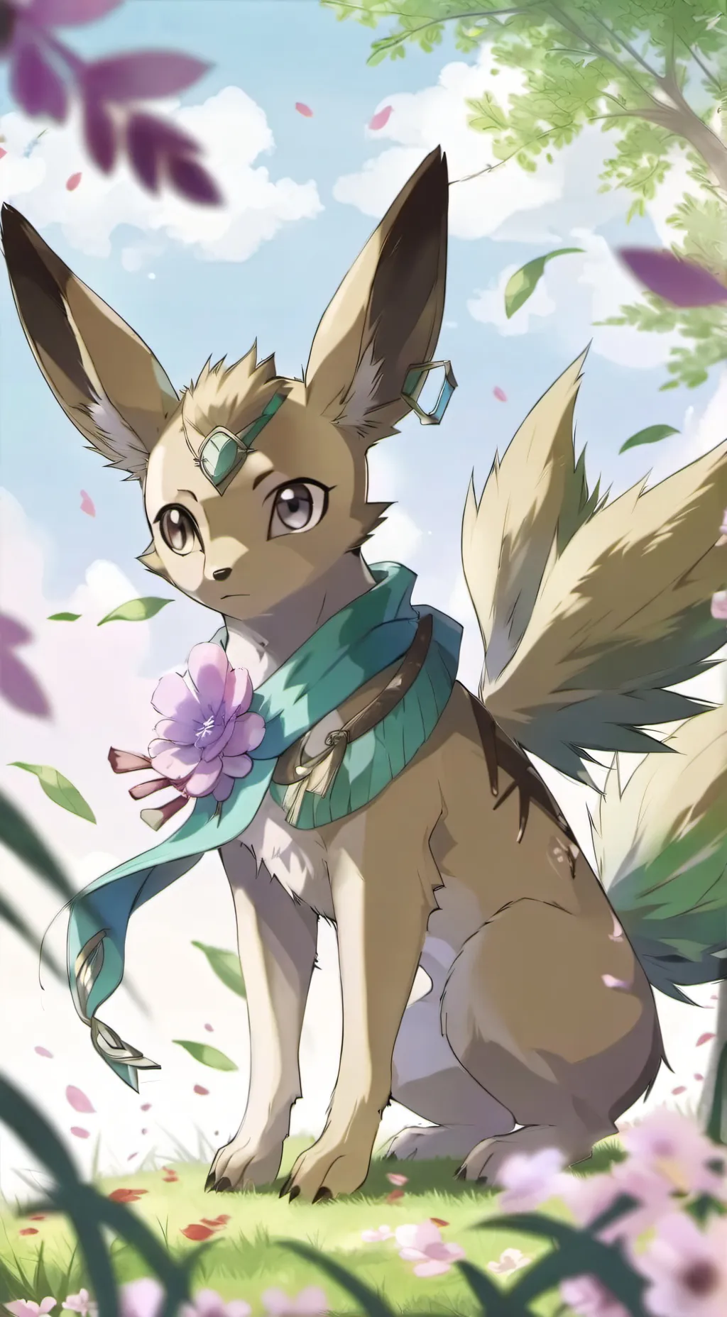 ai character: Leafeon  background