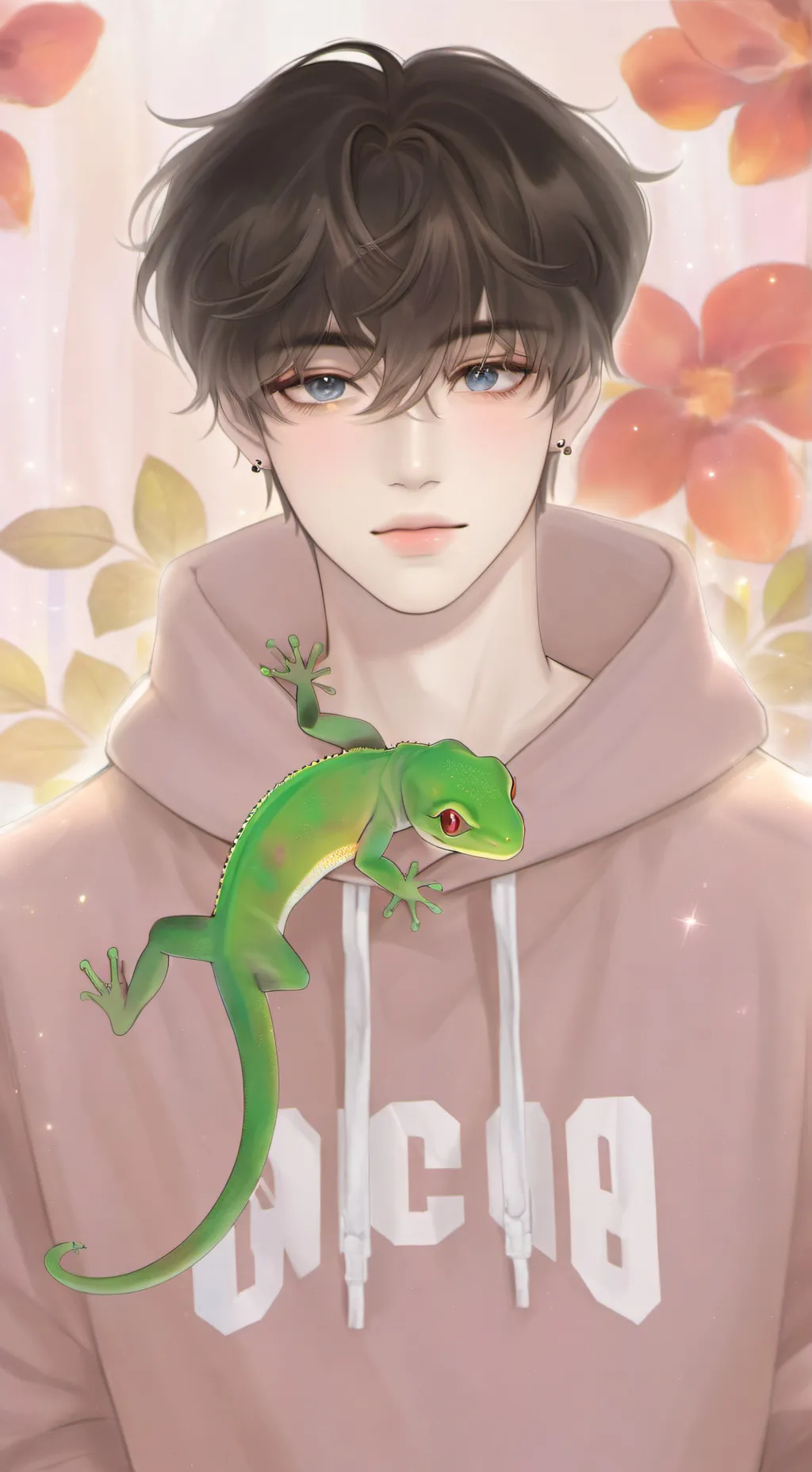 ai character: gecko boy/Steve background