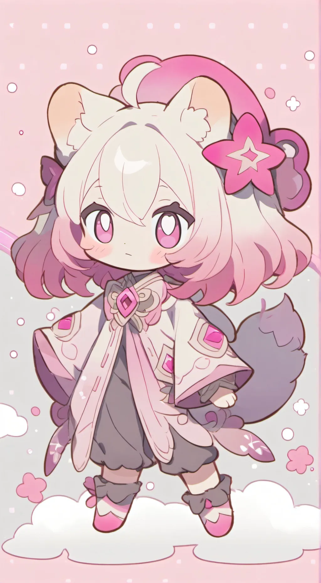 ai character: Tiny cat girl background