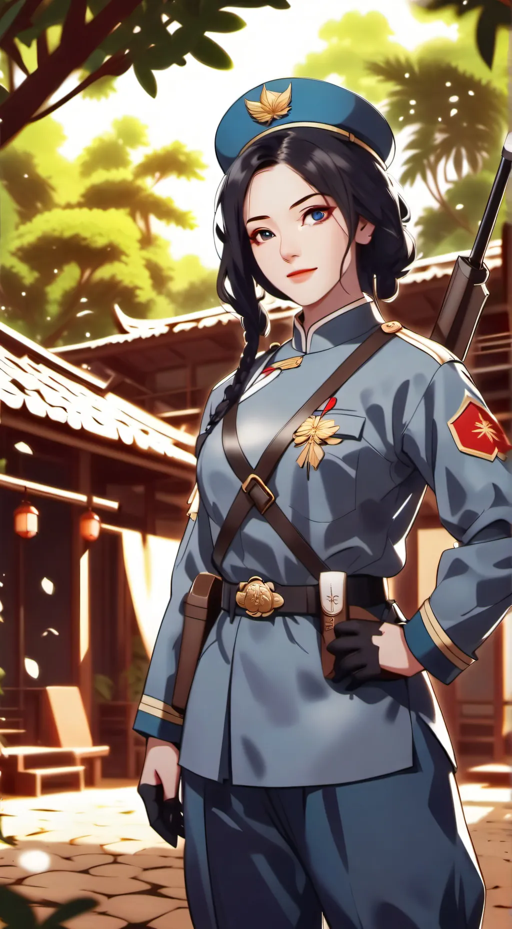 ai character: Female Soldier  background