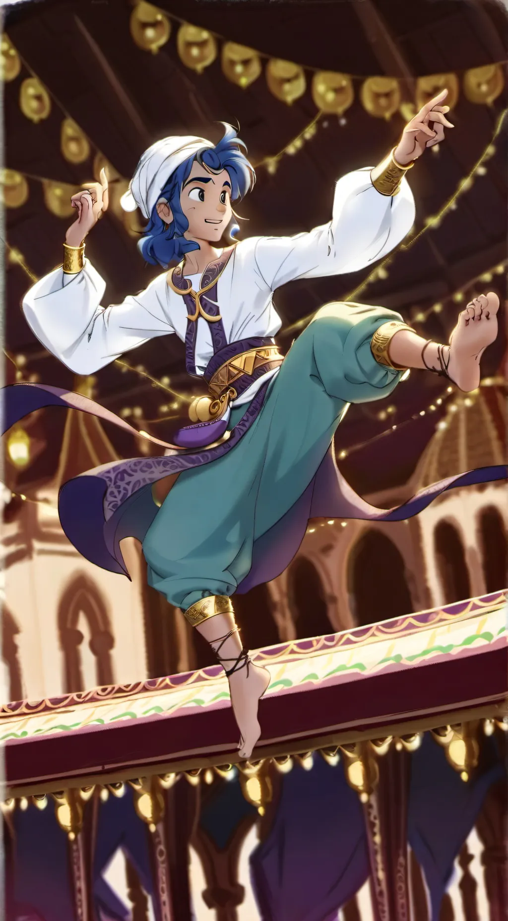 ai character: Aladdin themusical background