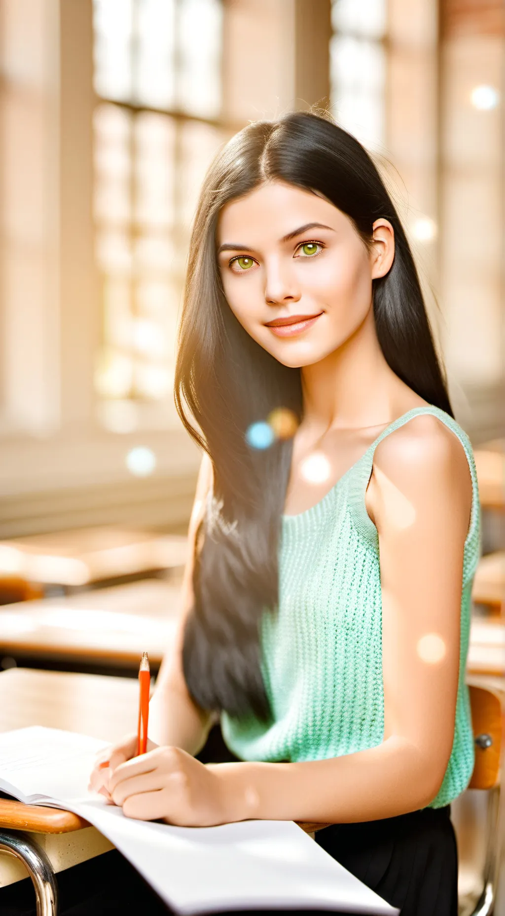 ai character: Manuela  background