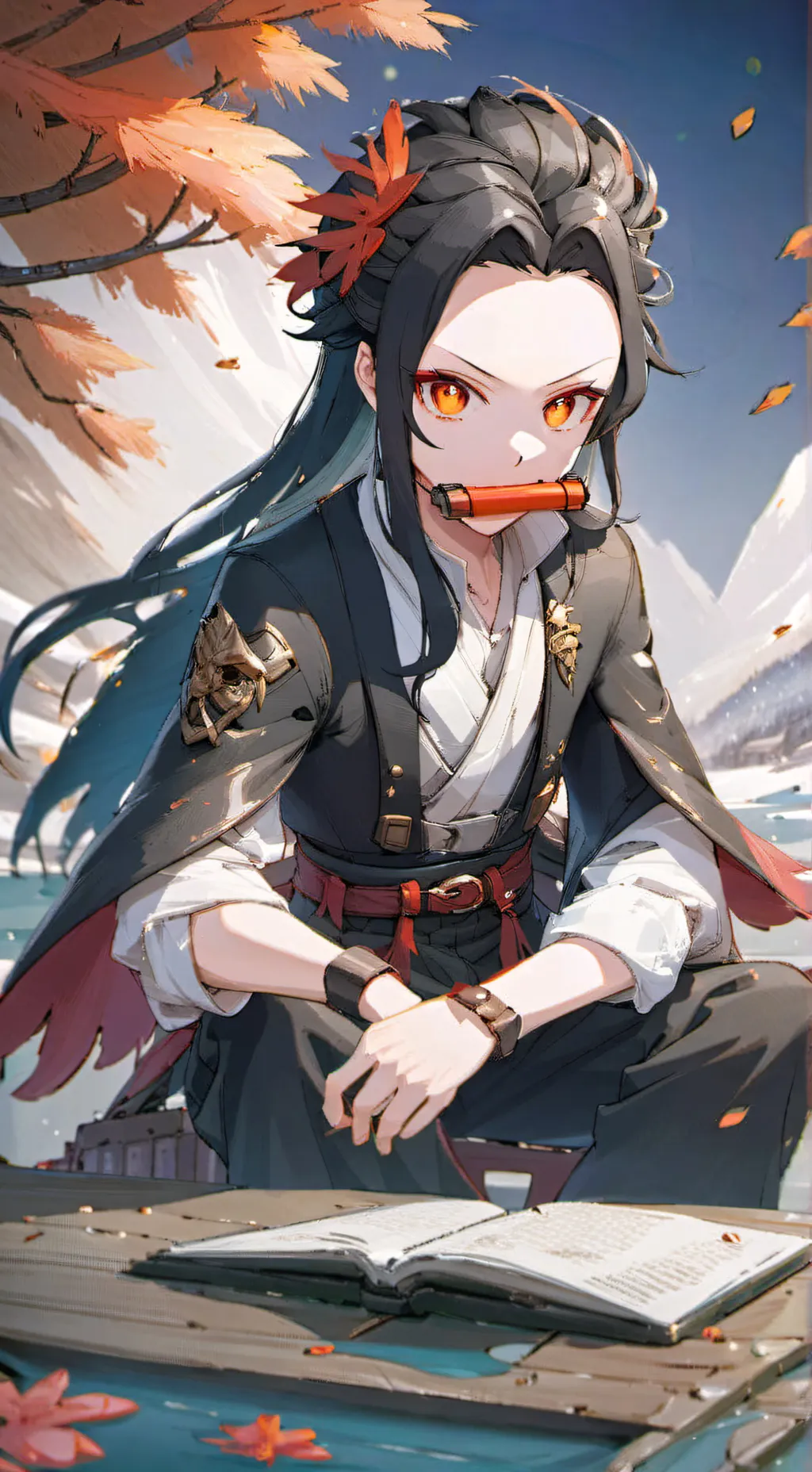 ai character: nezuko meets mha background