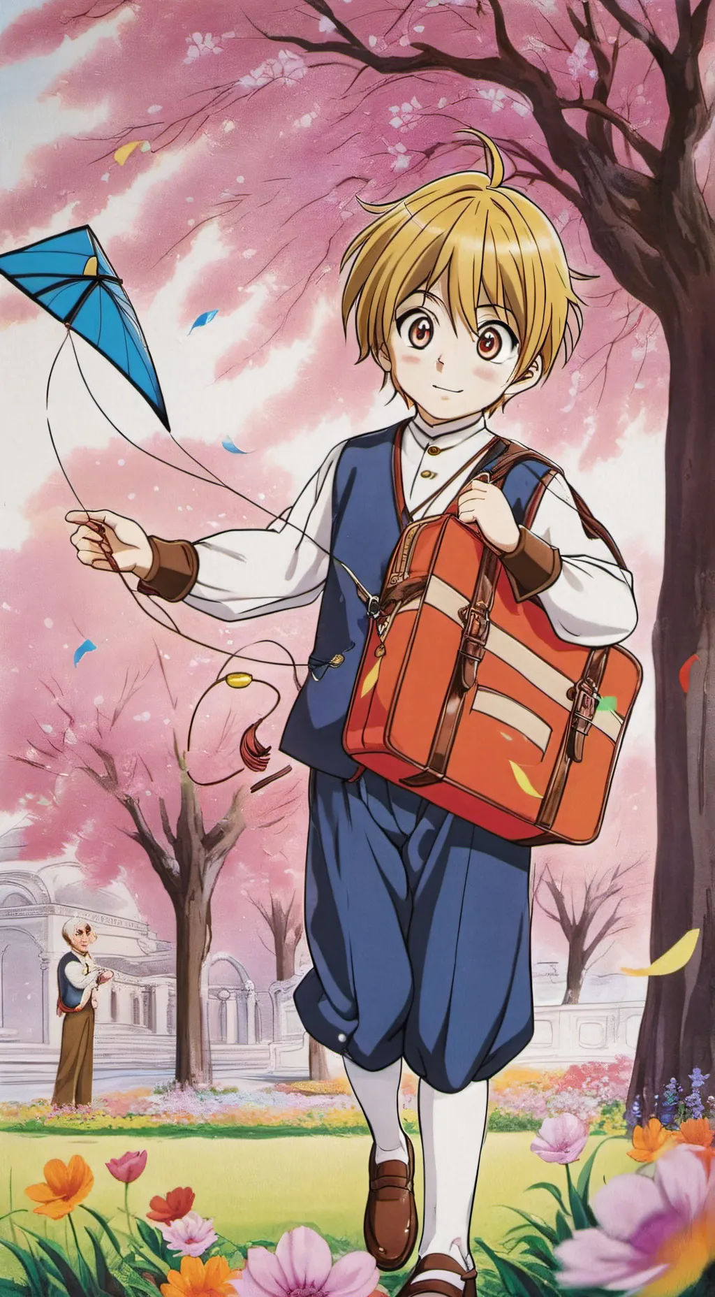 ai character: u and kurapika as background