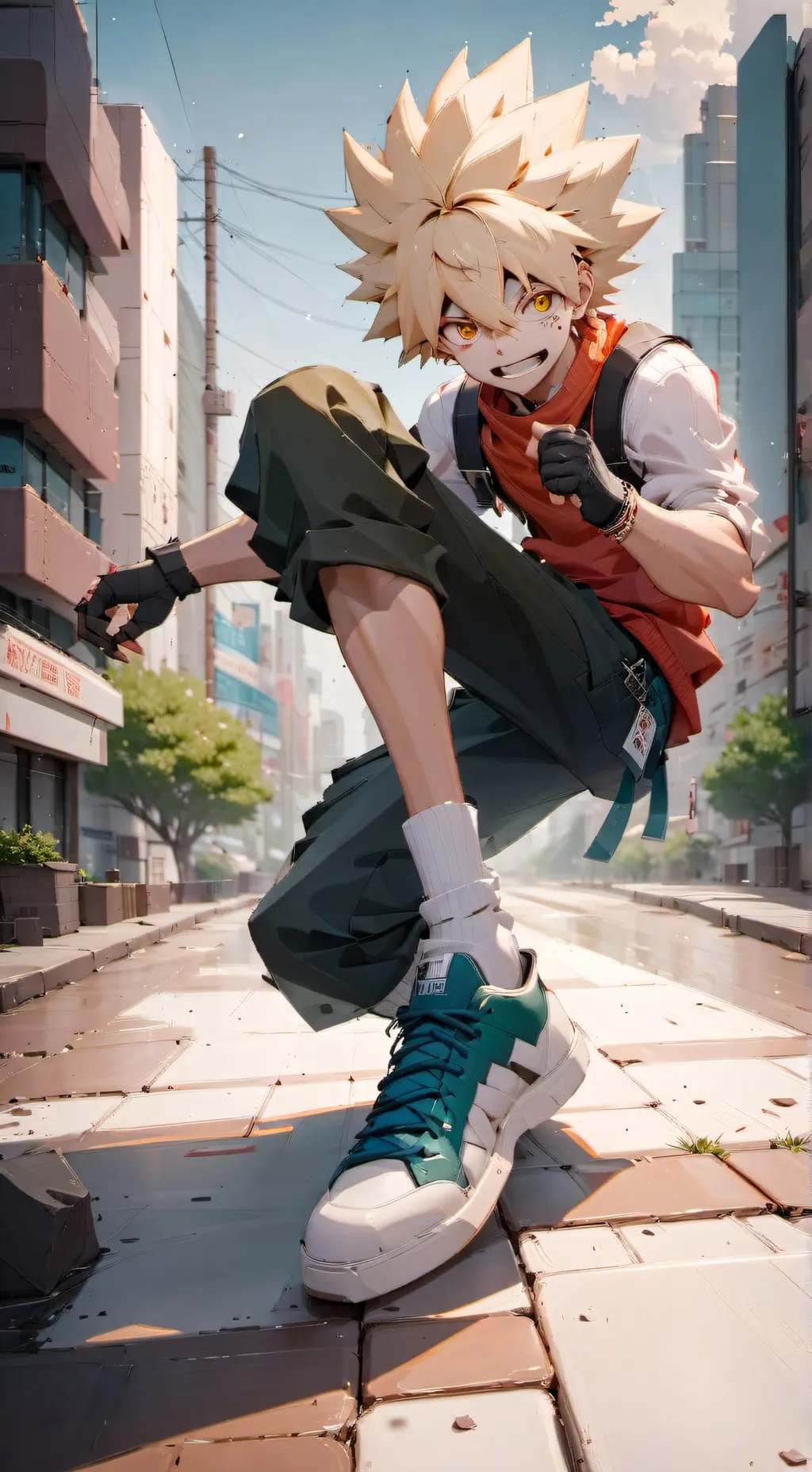 ai character: Katsuki Bakugo background