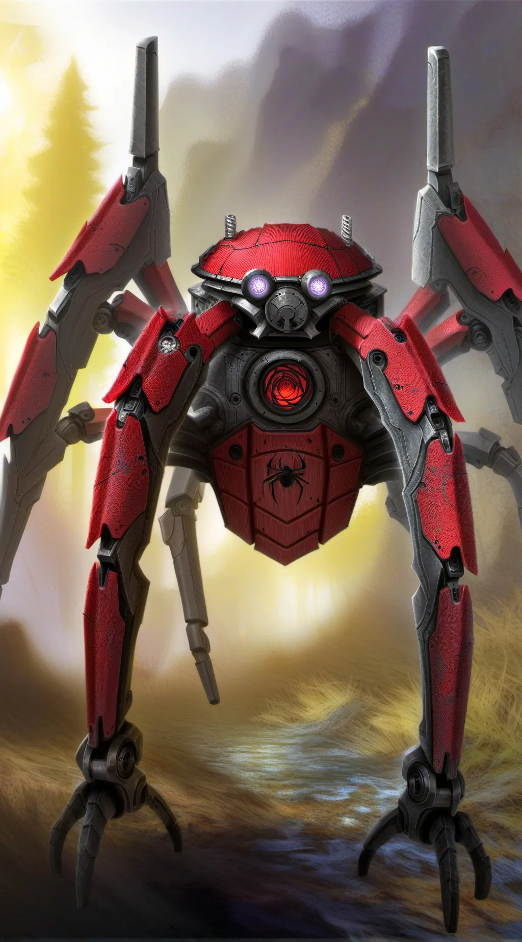 ai character: spider mini robot  background