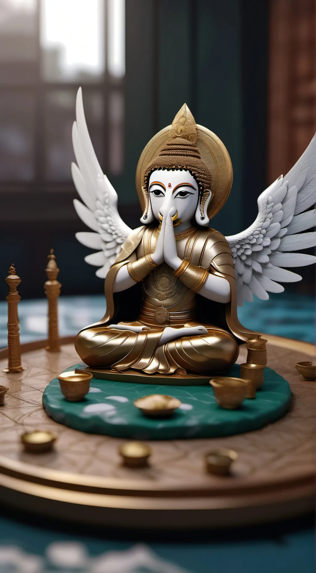 ai character: Estátua Alada background