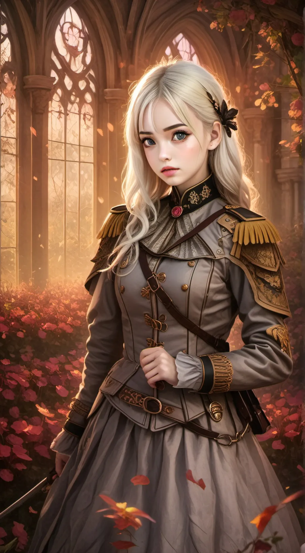 ai character: esunamujer soldado background