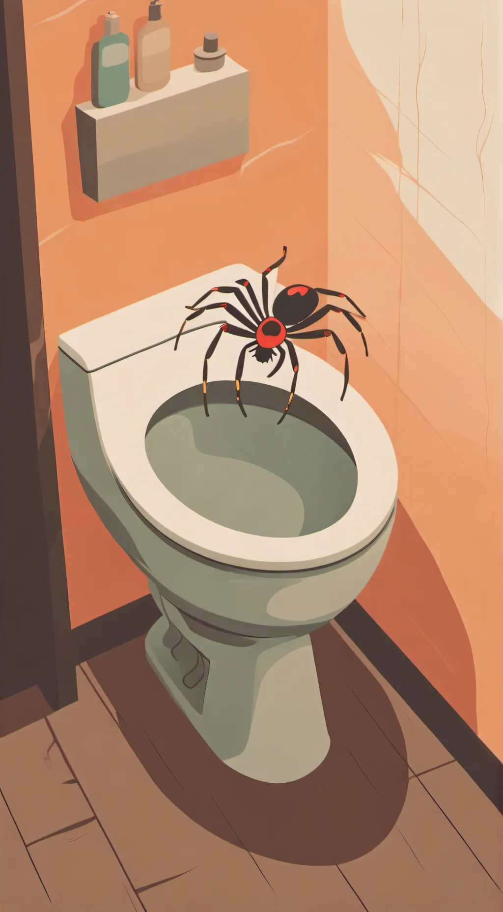 ai character: spider in toliet background