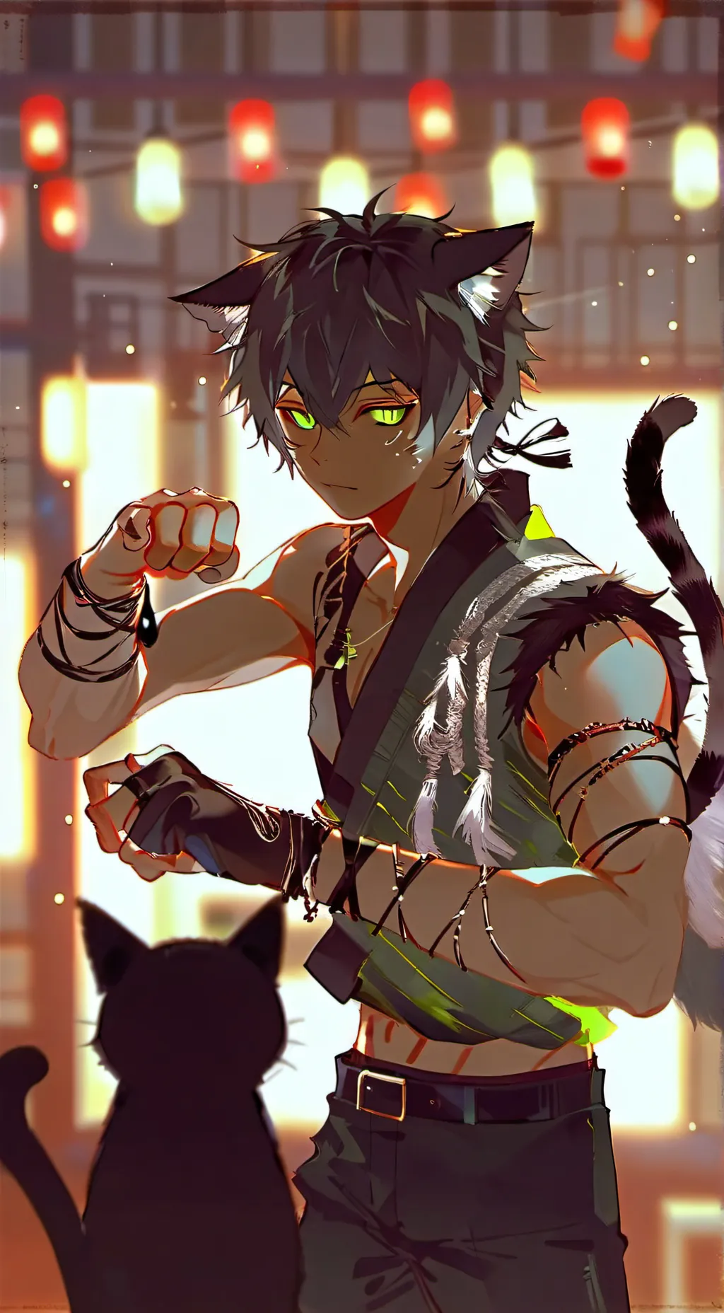 ai character: Midnight Whisker Spirit background