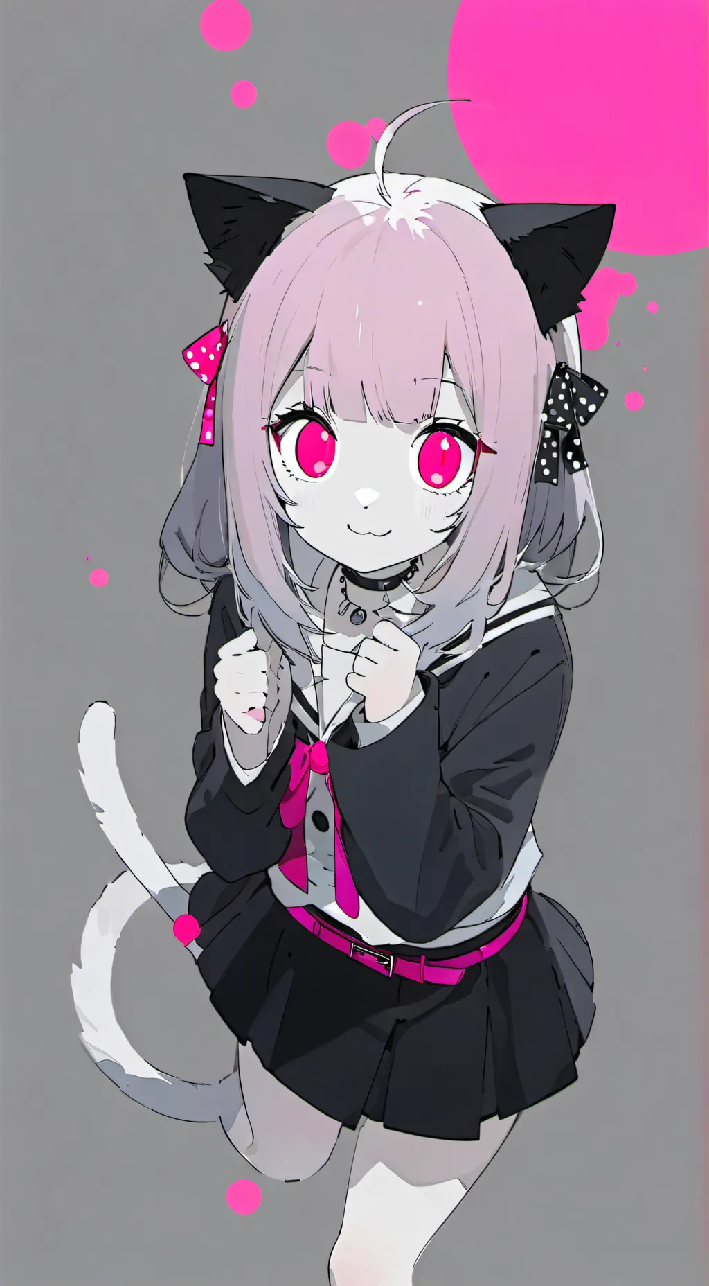 ai character: Fluffy Pink Feline background
