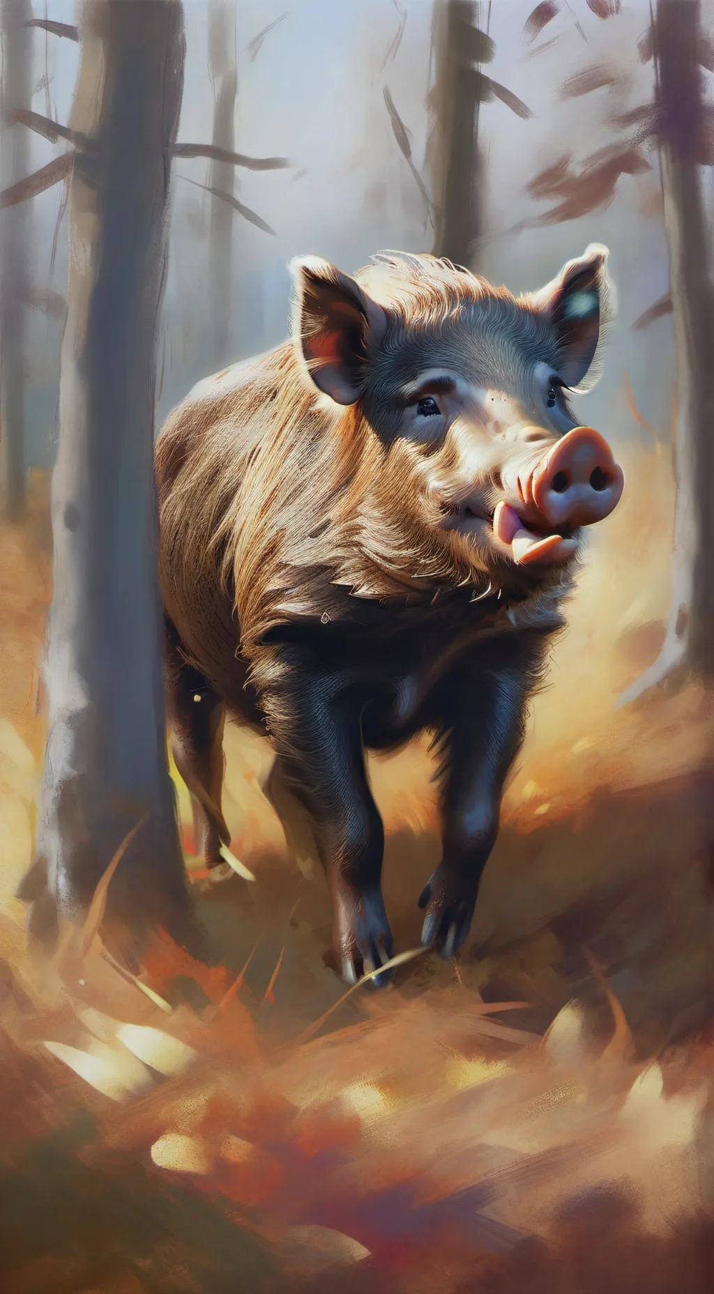 ai character: copper age boar background